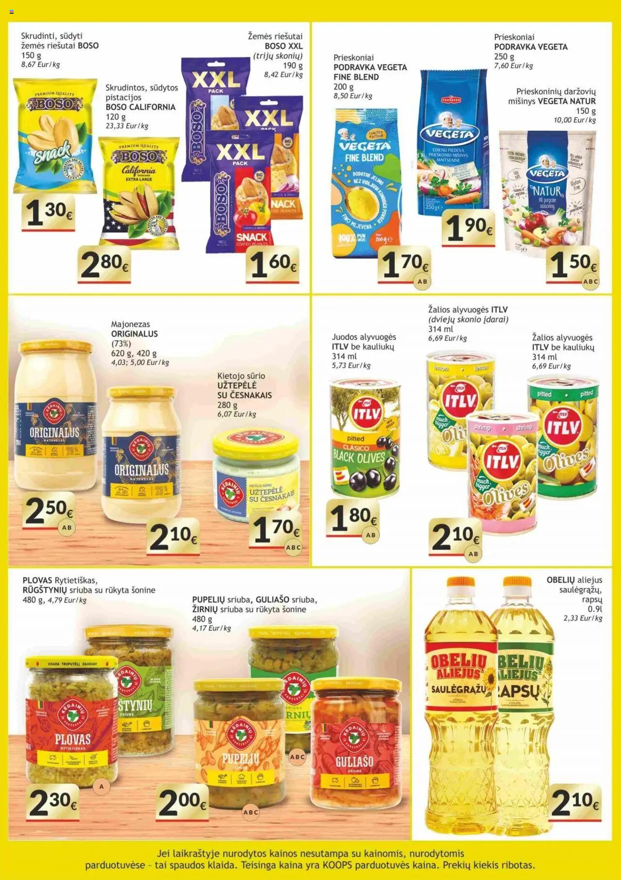 Koops leidinys│galioja nuo 11.08.2025 | Puslapis: 11 | Prekių: Riešutai, Užtepėlė, Aliejus, Majonezas