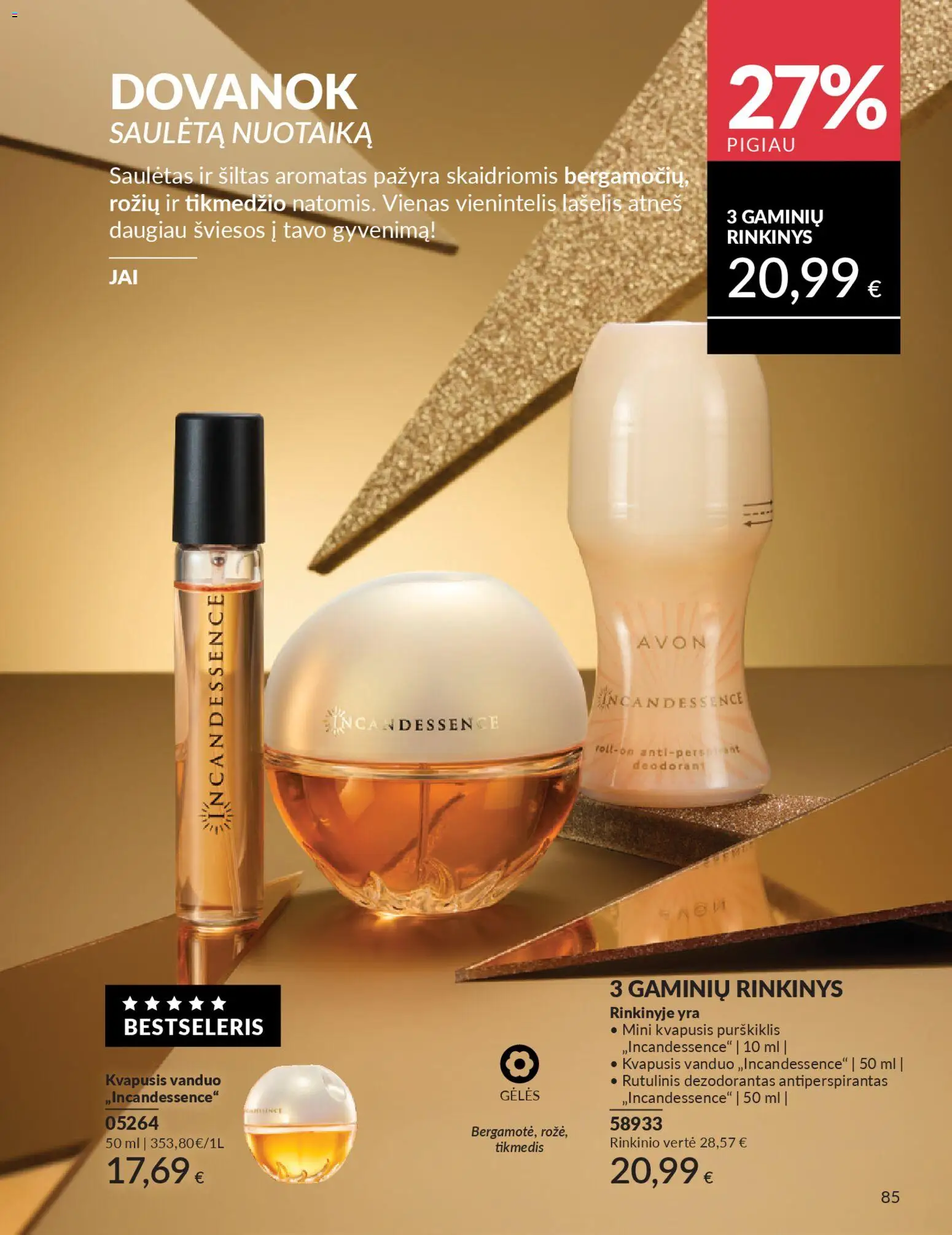 AVON akcijos nuo 01.01.2026 | Puslapis: 85 | Prekių: Kvapusis vanduo, Rutulinis dezodorantas, Dezodorantas, Antiperspirantas