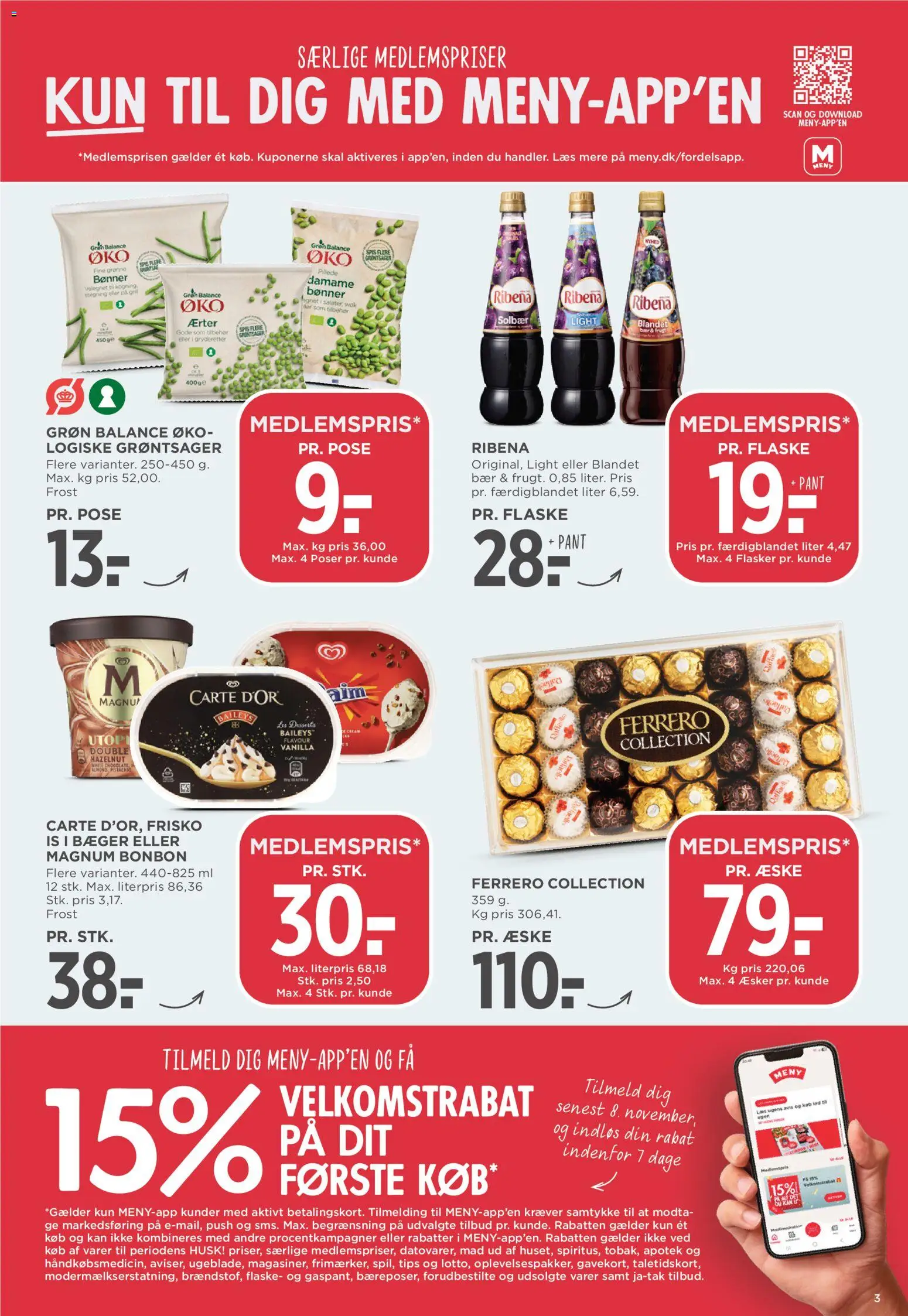 Meny tilbudsavis – gyldig fra 31.10.2025 | Side: 5 | Produkter: Amendoins, Bønner, Is, Søm