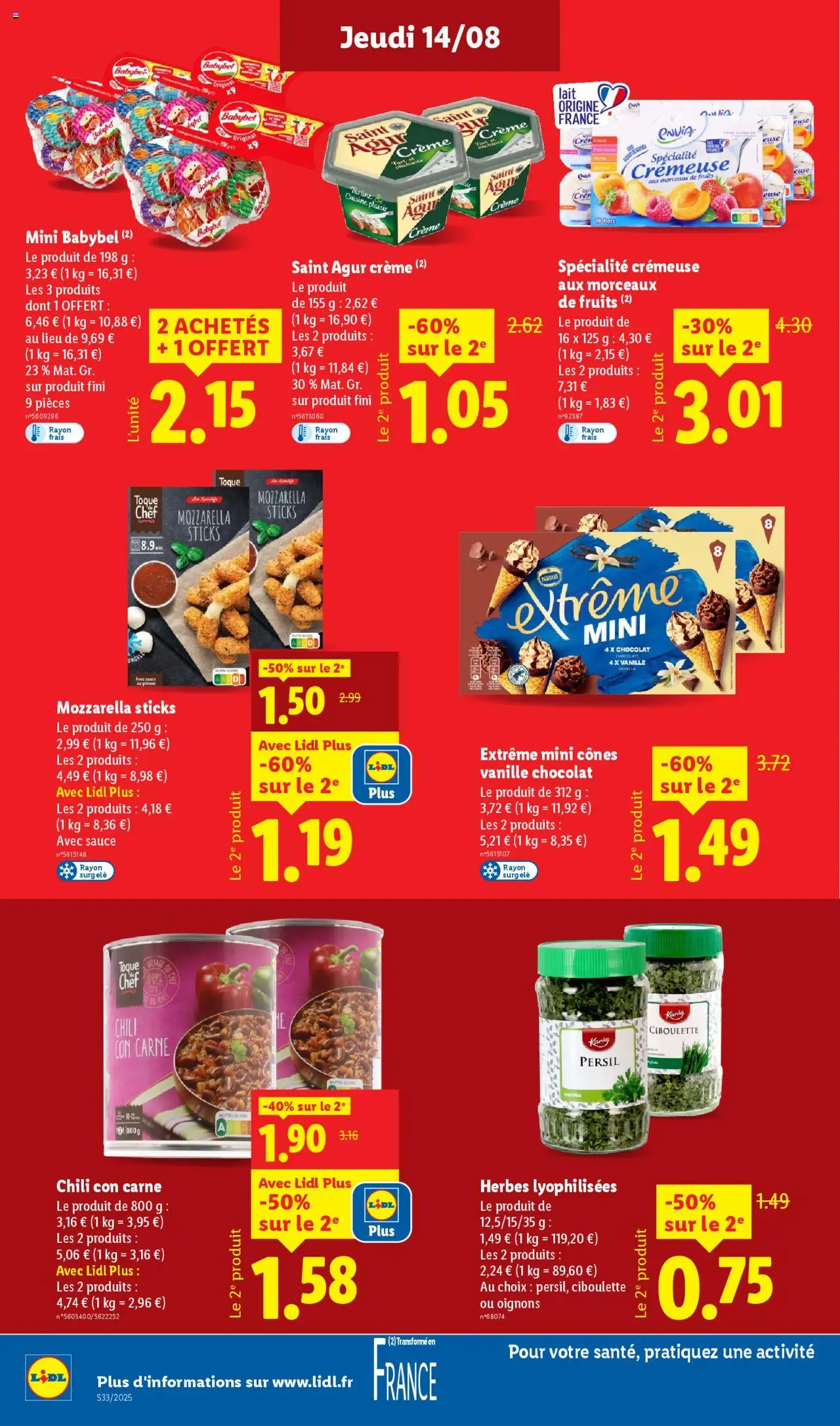  | Page: 12 | Produits: Mini Babybel, Mozzarella, Lait, Crème