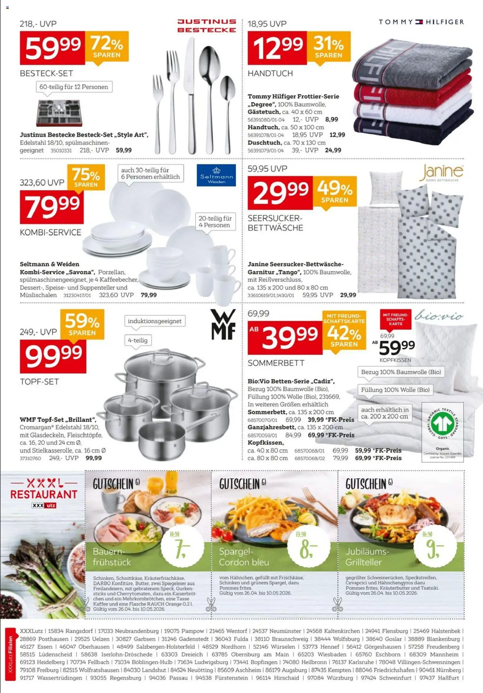 XXXLutz Mega Tage – gültig ab 25.04.2026 | Seite: 2 | Produkte: Kaffee, Kopfkissen, Kräuterbutter, Spargel