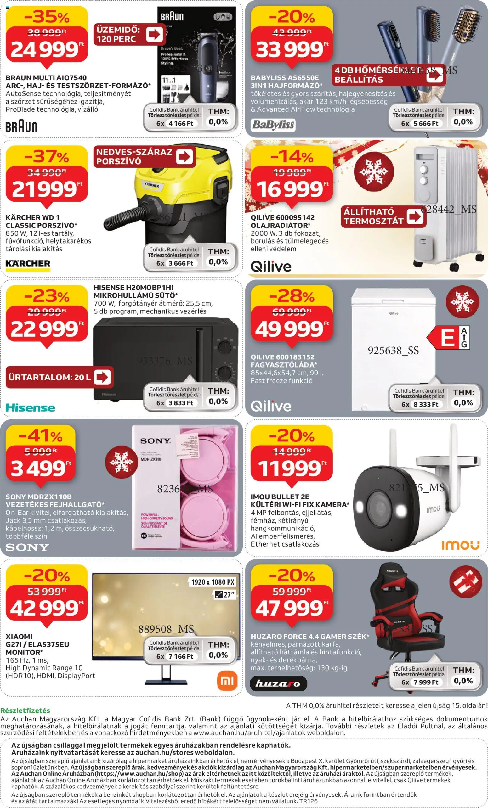 Auchan akciós ujság - amely érvényes a következő dátumtól: 27.11.2025 | Oldal: 20 | Termékek: Porszívó, Xiaomi, Termosztát