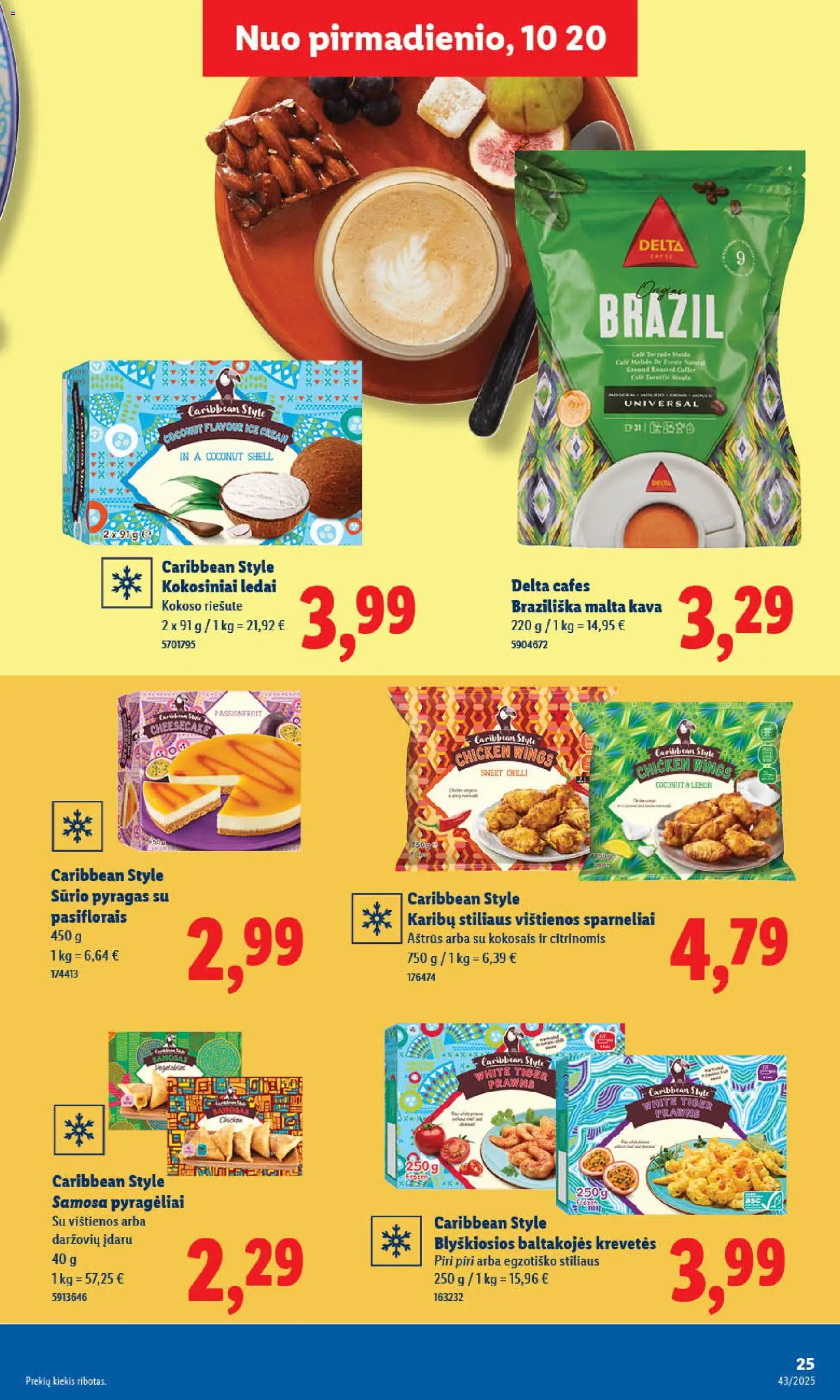 LIDL akcijos nuo 23.10.2025 | Puslapis: 29 | Prekių: Ledai, Vištienos, Pyragas, Kava