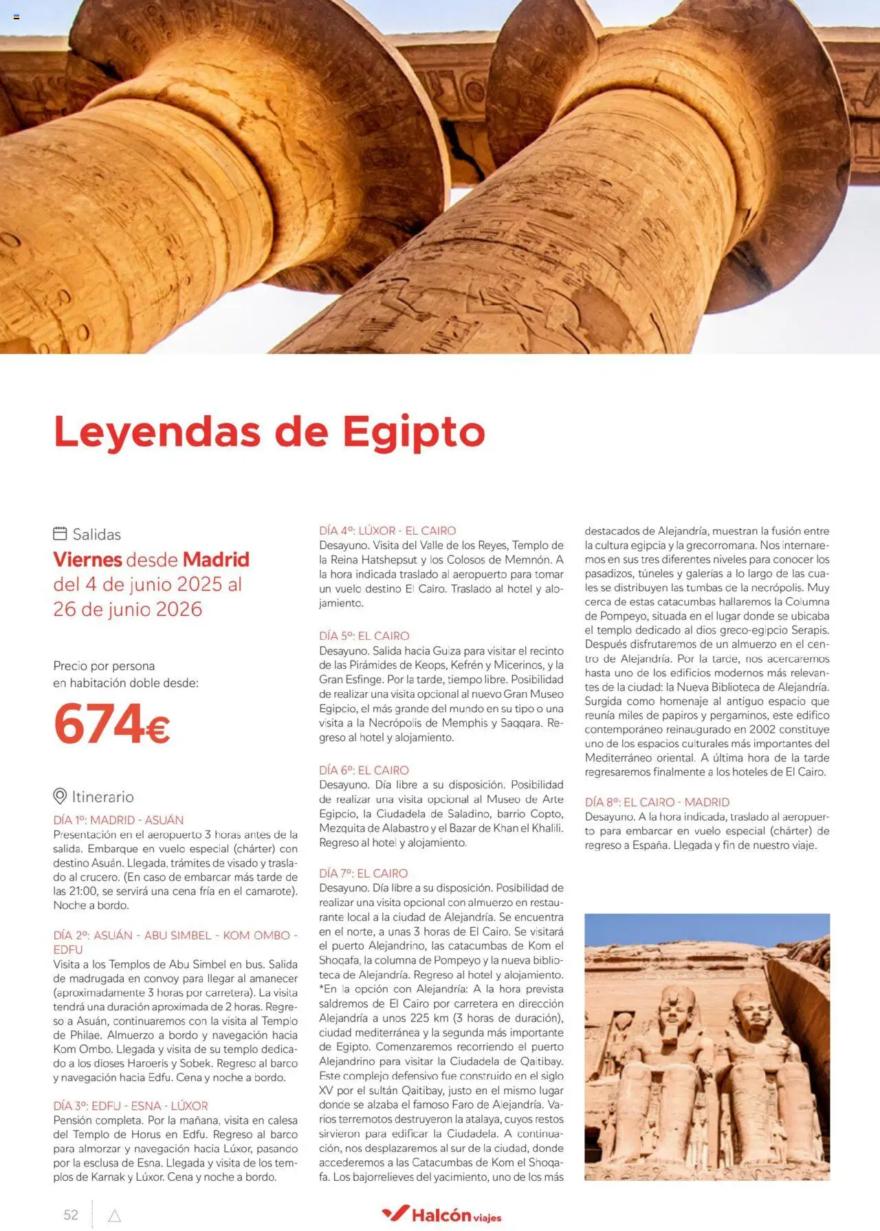 Halcón Viajes Egipto │ válido desde el 01.07.2025 | Página: 52 | Productos: Navegación, Biblioteca