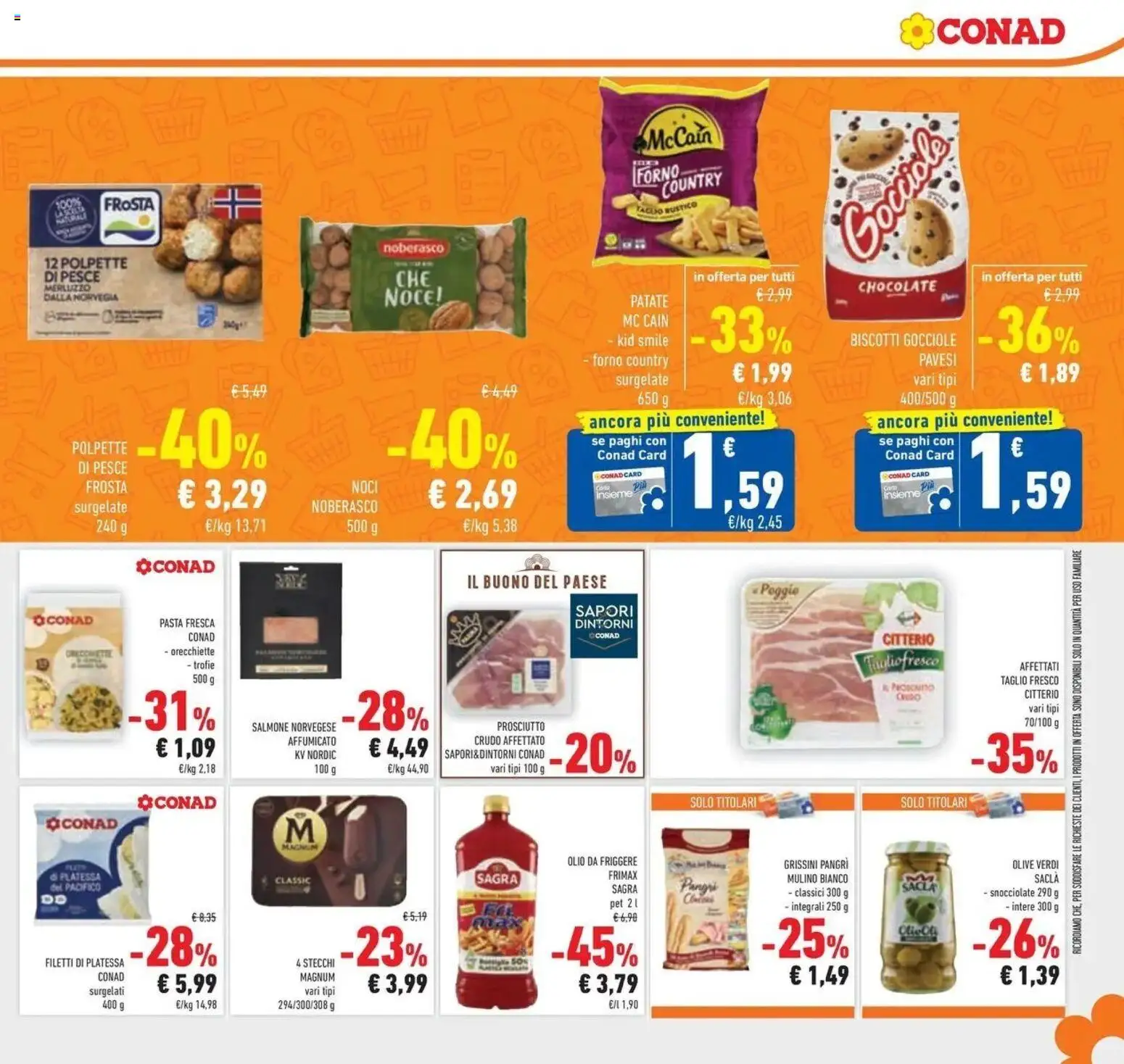 Volantino Conad del 25.02.2026 | Pagina: 19 | Prodotti: Salmone, Merluzzo, Patate, Orecchiette