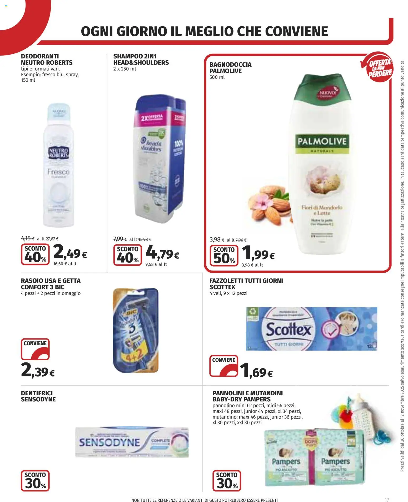 Volantino COOP del 30.10.2025 | Pagina: 17 | Prodotti: Pannolini, Fazzoletti, Latte, Data