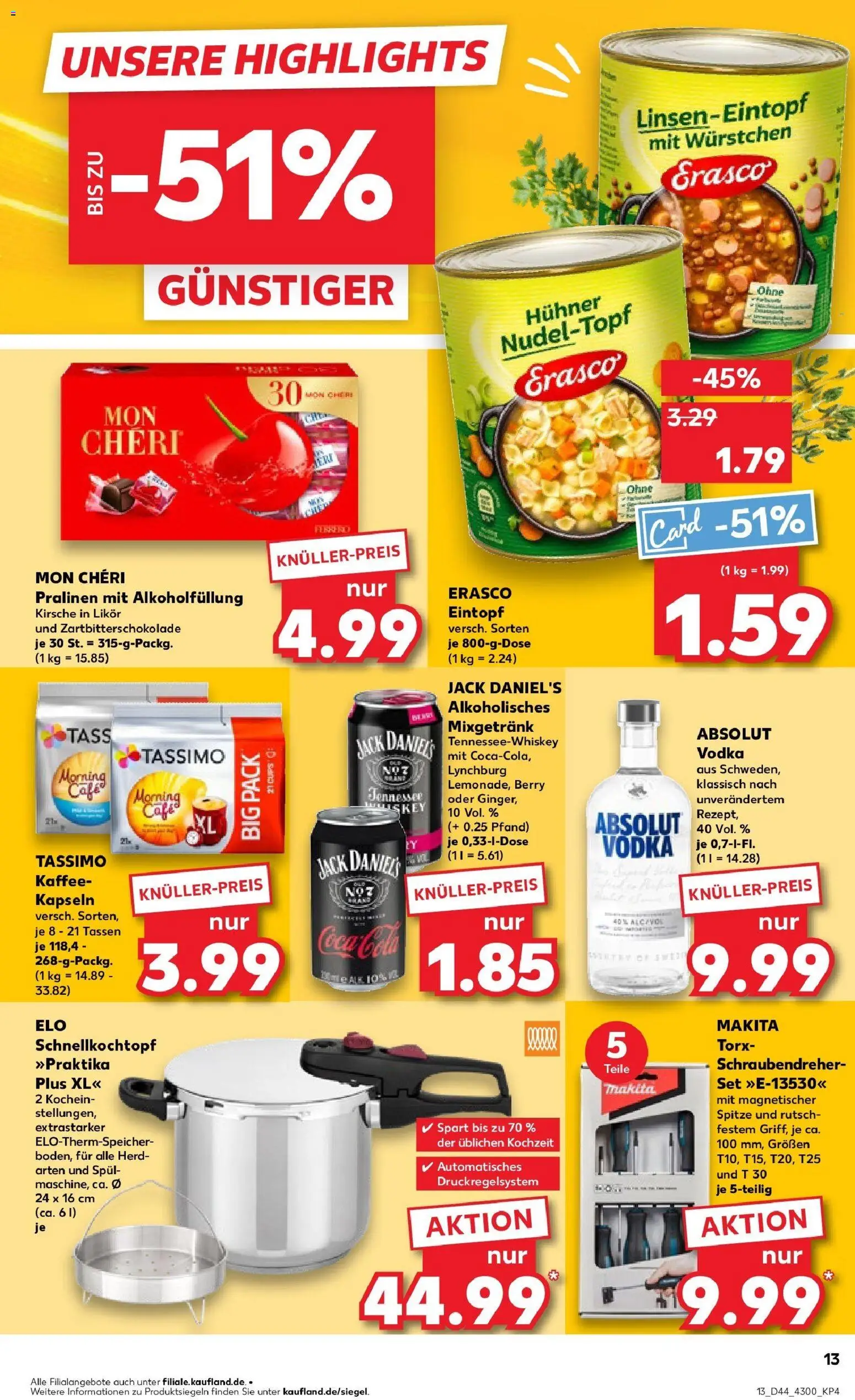 Kaufland prospekt Dippoldiswalde	 – gültig ab 30.10.2025 | Seite: 13 | Produkte: Herd, Coca cola, Kaffee, Tassimo