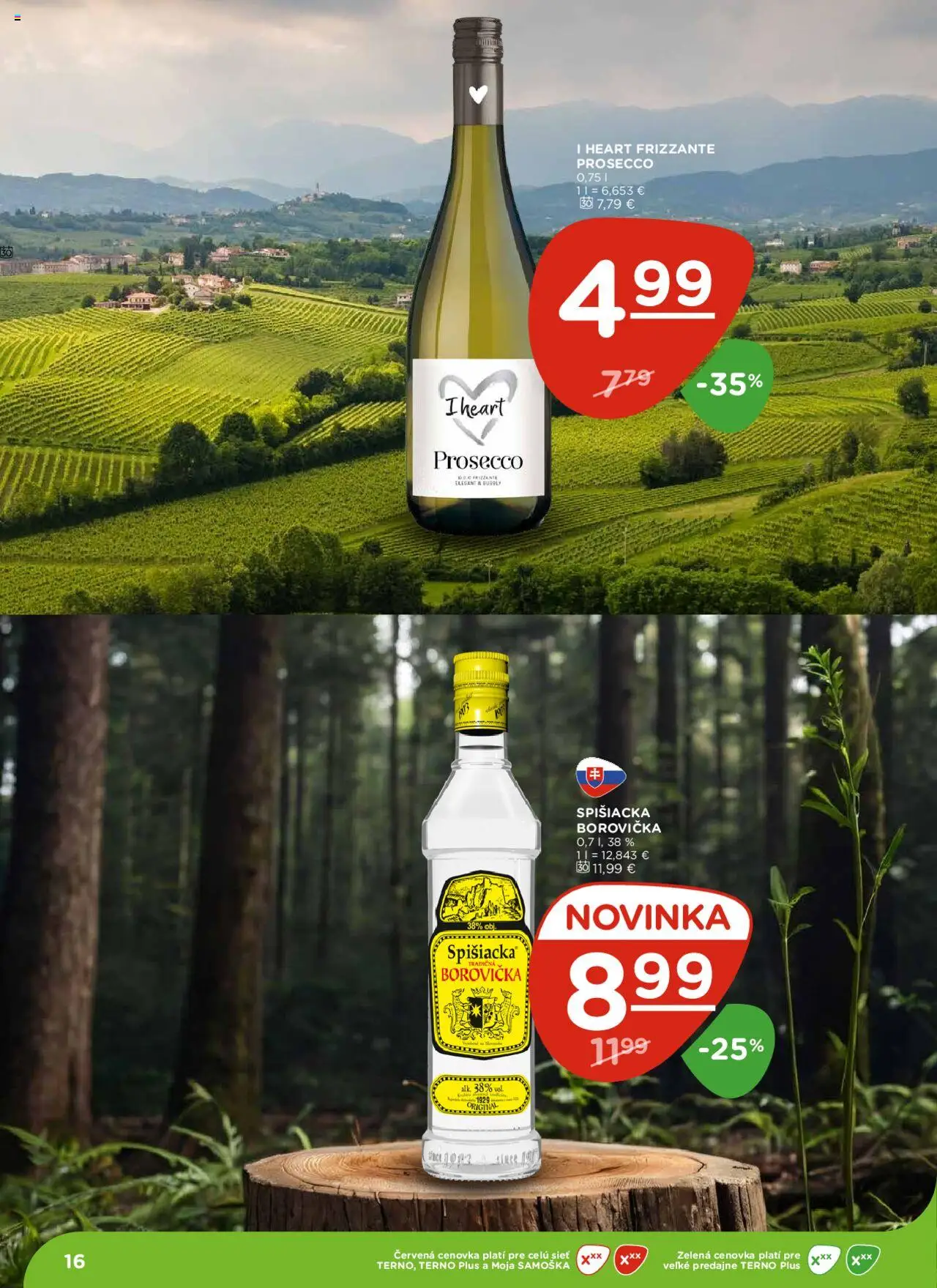 Terno leták │ platný od 21.08.2025 | Strana: 16 | Produkty: Prosecco, Borovička