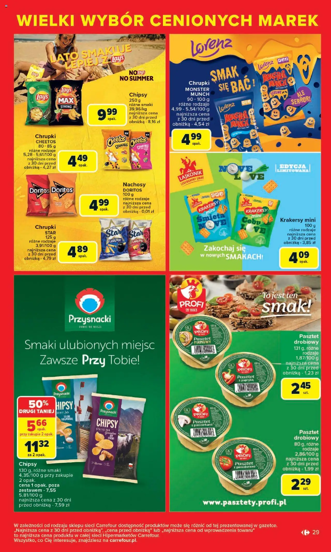 Carrefour Gazetka - Cenione marki, super ceny od 04.08.2025 | Strona: 29 | Produkty: Chipsy, Chrupki, Papryka, Doritos