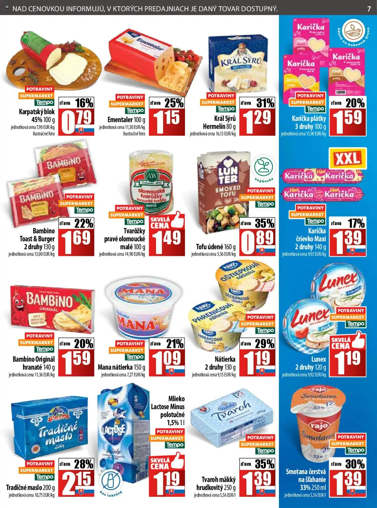 COOP Jednota leták │ platný od 21.08.2025 | Strana: 7 | Produkty: Maslo, Mlieko, Smotana, Tofu