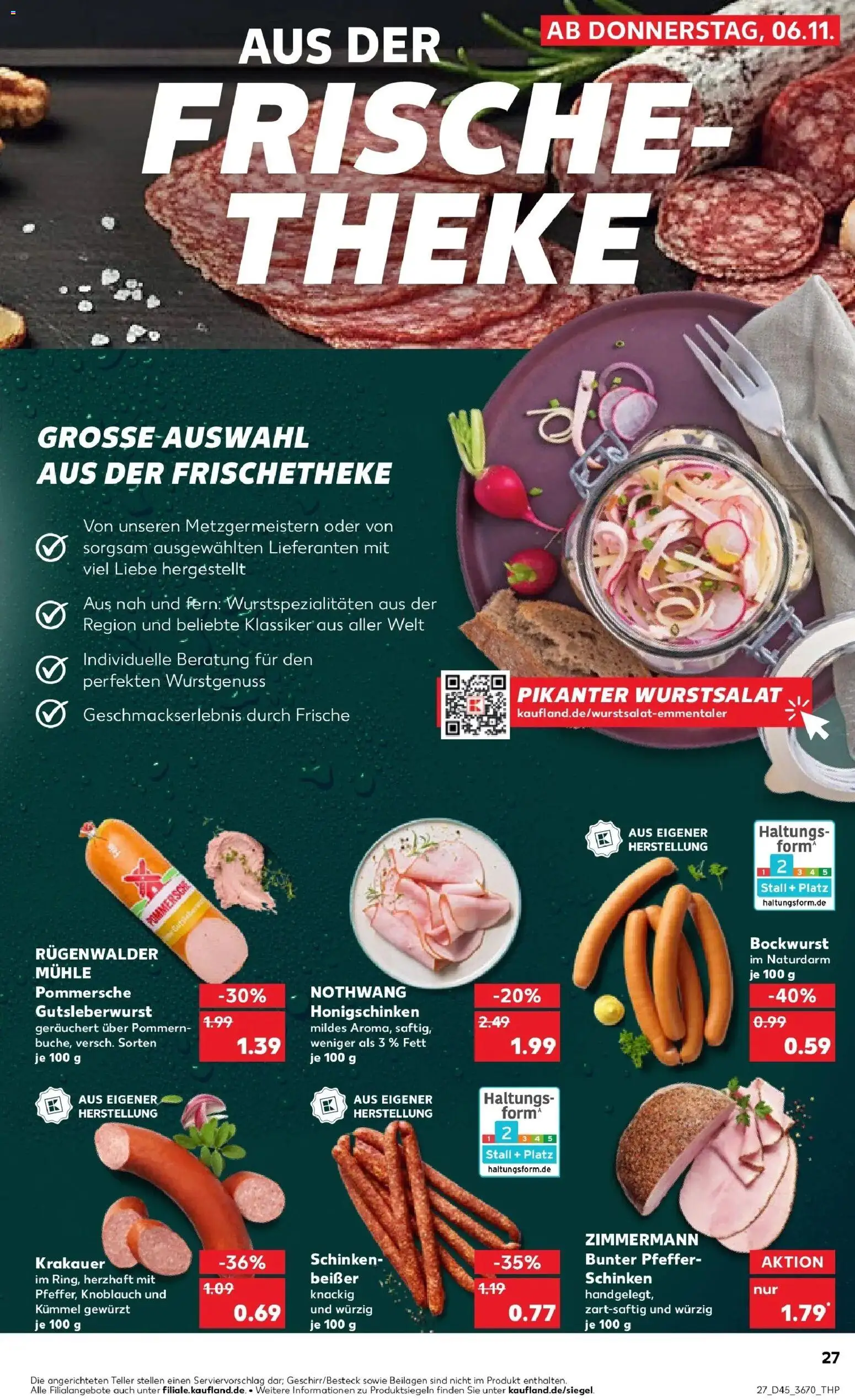 Kaufland prospekt Kaiserslautern	 – gültig ab 10.11.2025 | Seite: 27 | Produkte: Bockwurst, Mühle, Pfeffer, Schinken