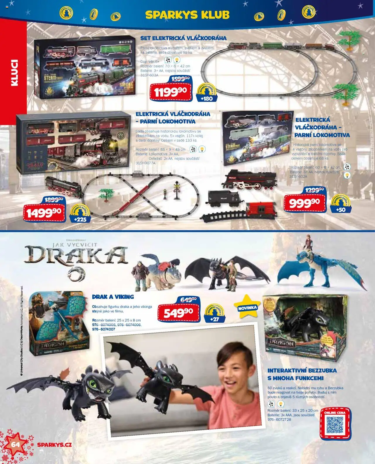 Sparkys katalog Vánoce od 01.10.2025 | Strana: 64 | Produkty: Baterie, Vláčkodráha