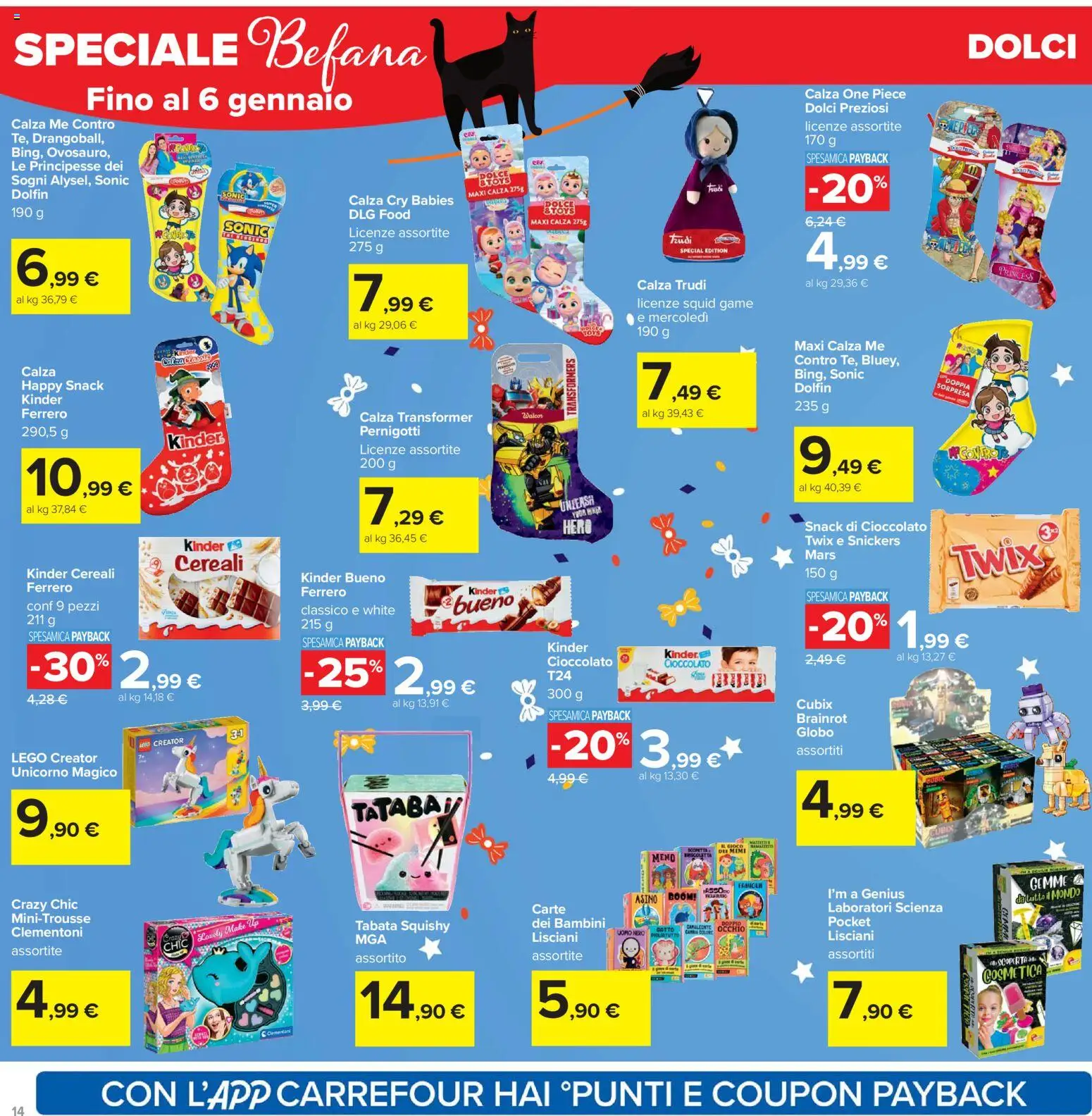 Volantino Carrefour del 02.01.2026 | Pagina: 14 | Prodotti: Cioccolato, Cereali, Gioco