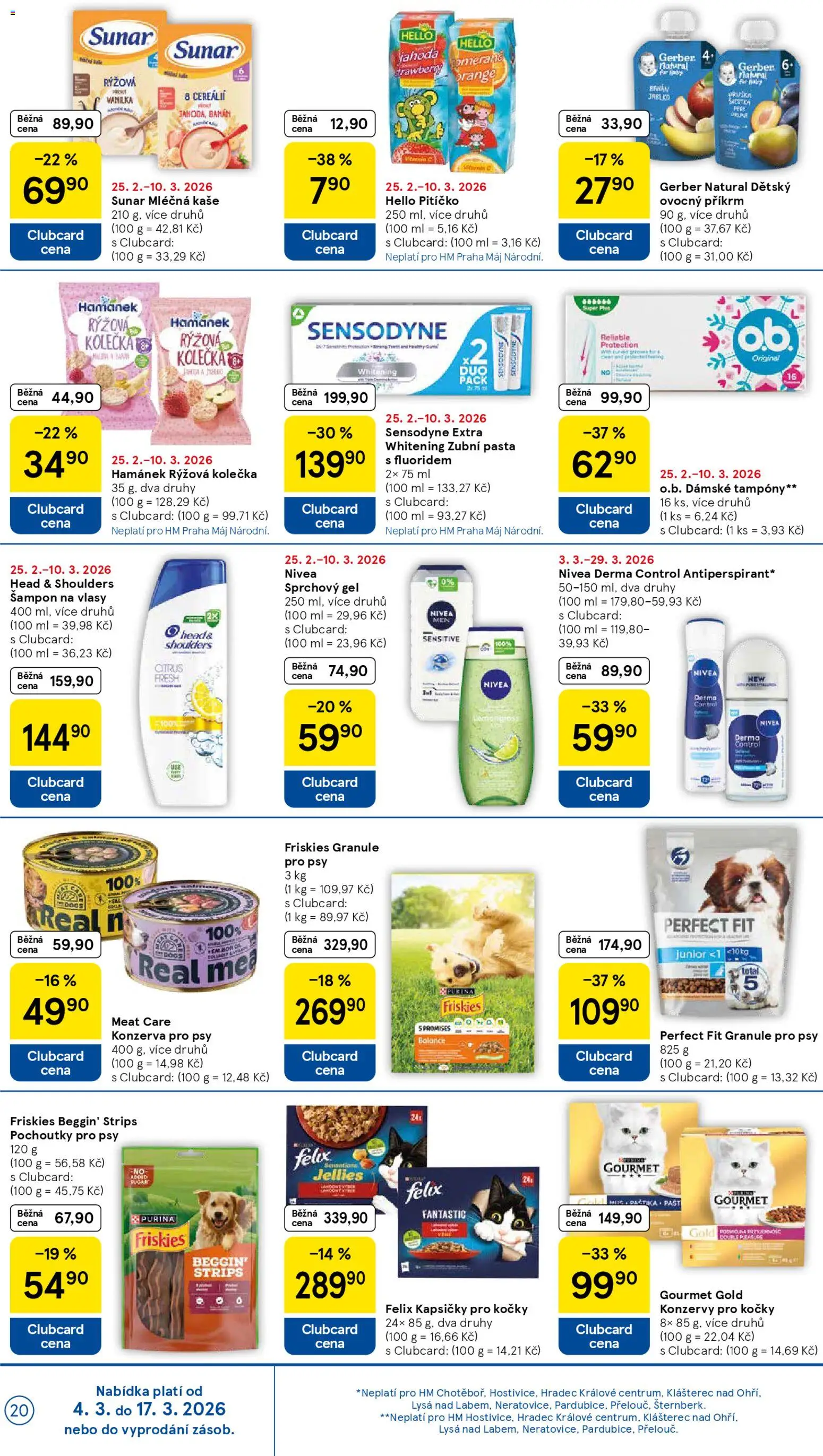 Tesco leták - Hypermarket od 04.03.2026 | Strana: 20 | Produkty: Felix, Zubní pasta, Mléčná kaše, Med