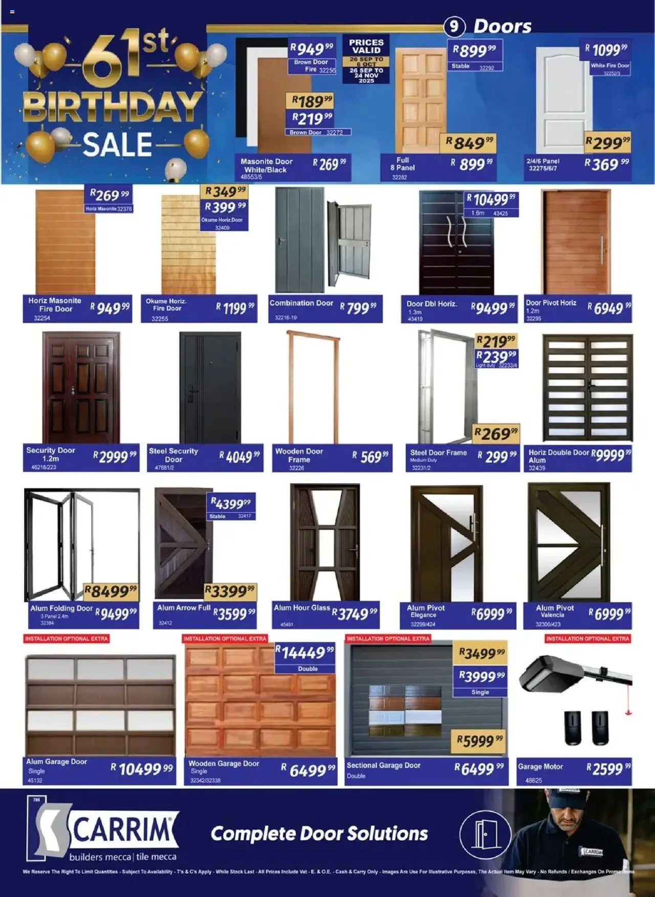 New K. Carrim catalogue – valid from 26.09.2025 | Page: 9 | Products: Frame, Door frame, Light, Stock