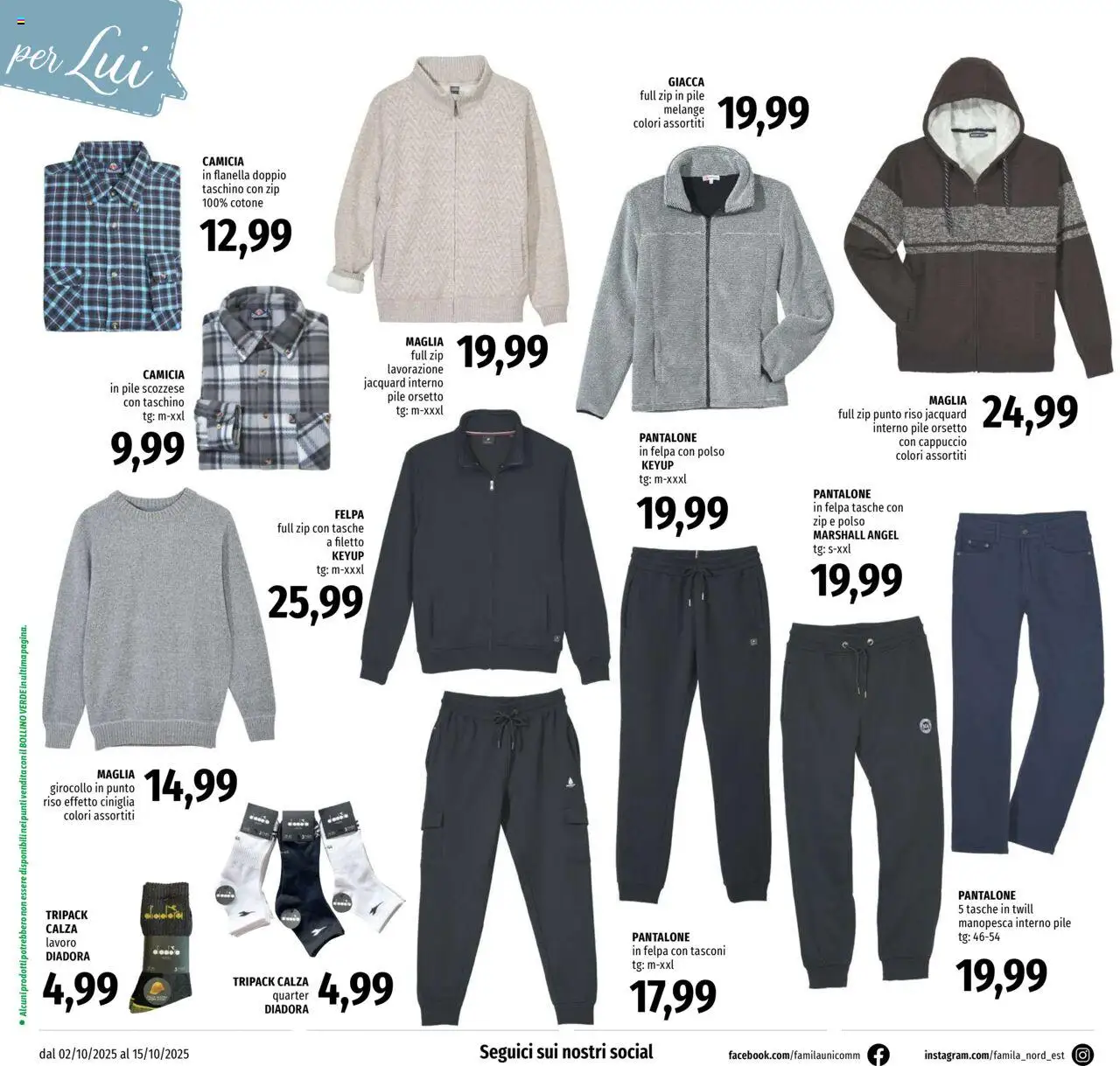 Volantino Famila del 02.10.2025 | Pagina: 24 | Prodotti: Pile, Camicia, Felpa, Giacca
