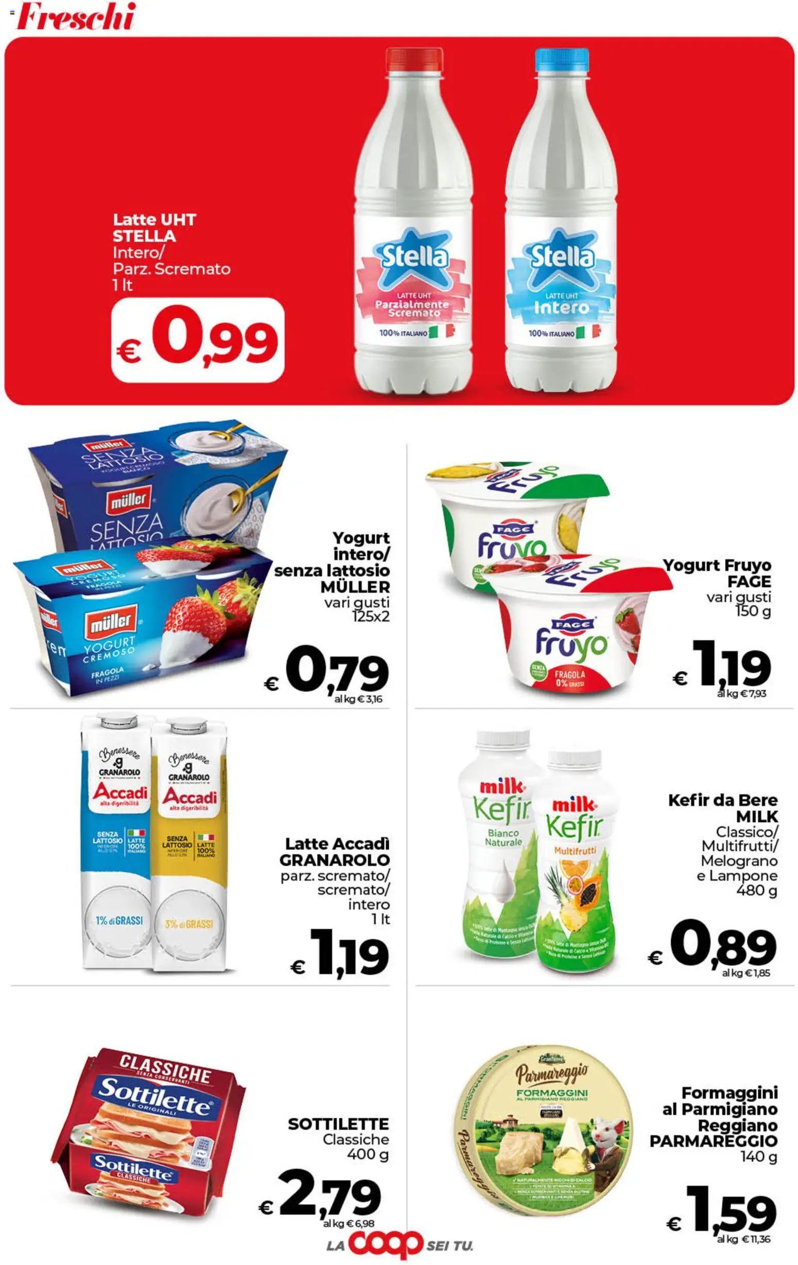 Volantino COOP del 28.04.2026 | Pagina: 12 | Prodotti: Latte, Lampone, Parmigiano reggiano, Parmigiano