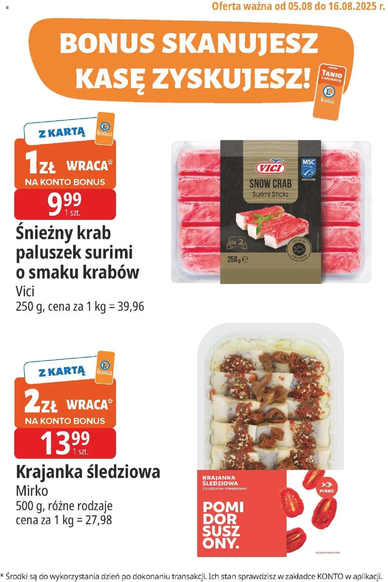 E.Leclerc Gazetka - Elbląg kupony dodatkowe od 05.08.2025 | Strona: 2 | Produkty: Karta, Surimi