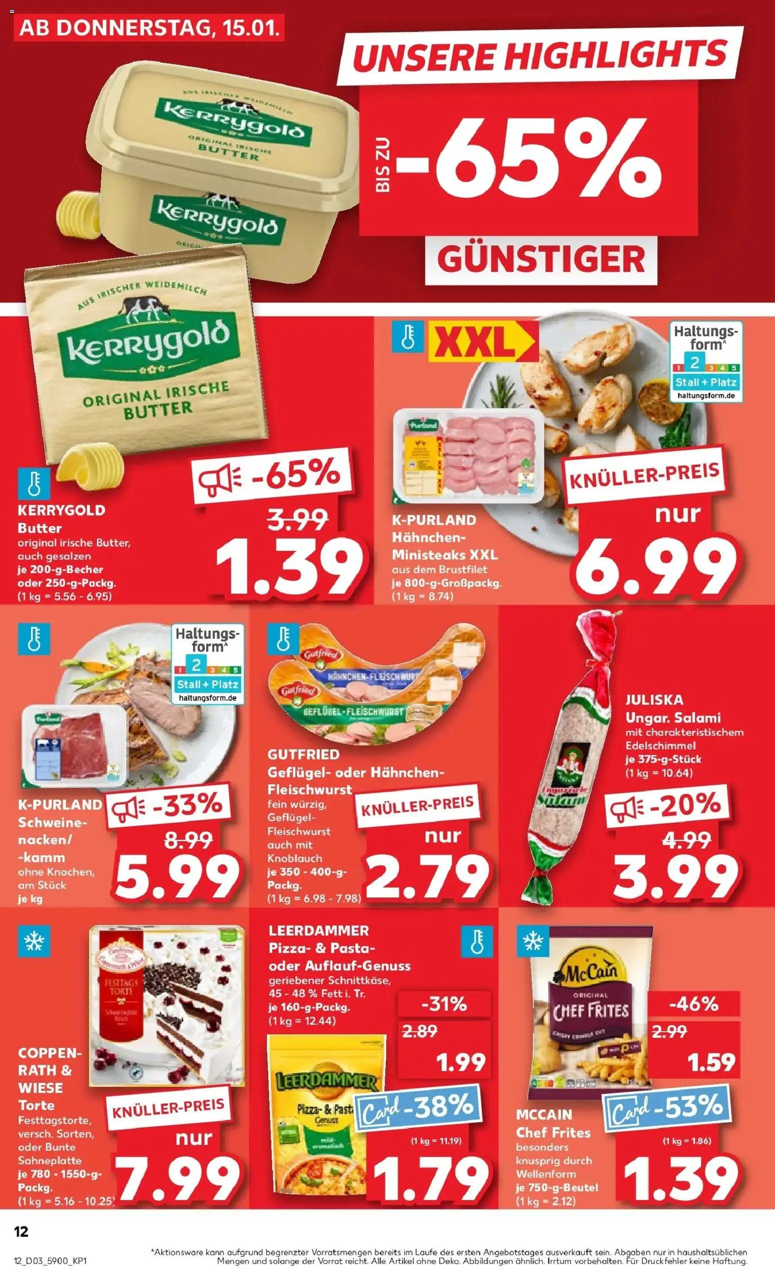 Kaufland prospekt Großenhain	 – gültig ab 19.01.2026 | Seite: 12 | Produkte: Butter, McCain, Knoblauch, Kerrygold butter