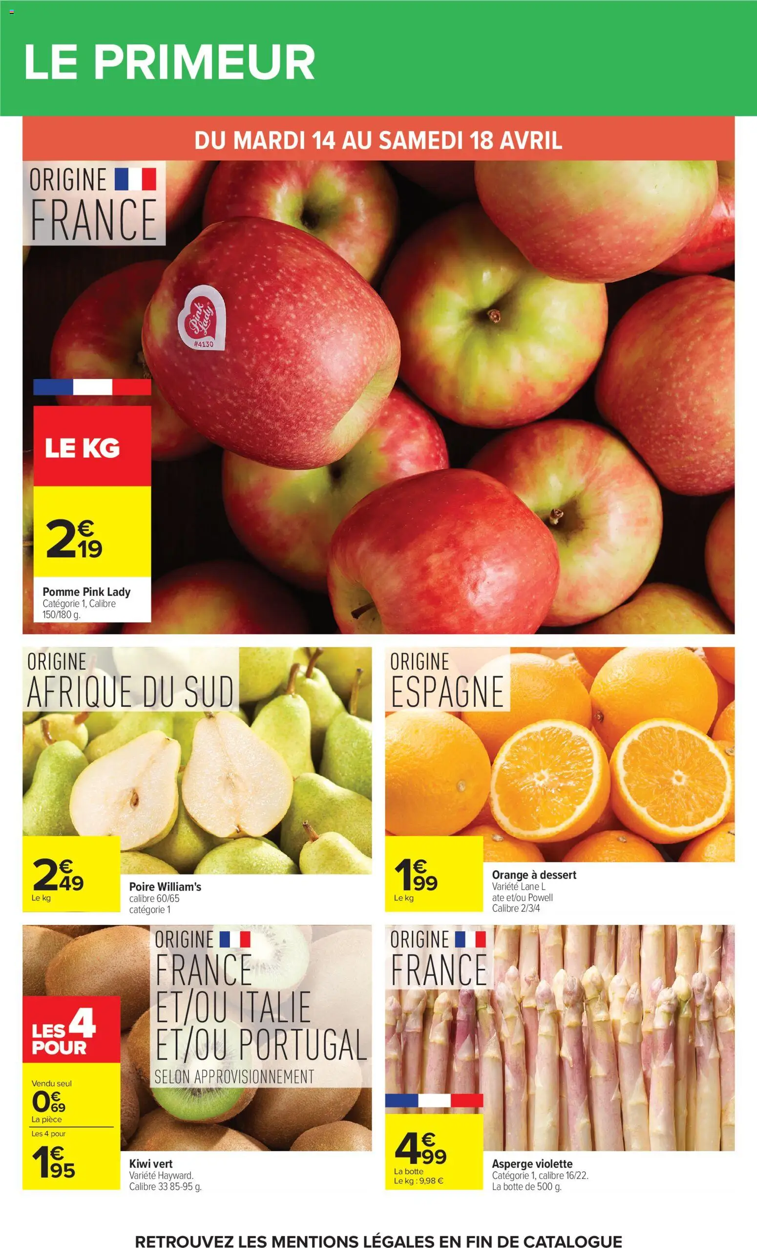{H1} | Page: 28 | Produits: Orange, Poire, Pomme, Asperge