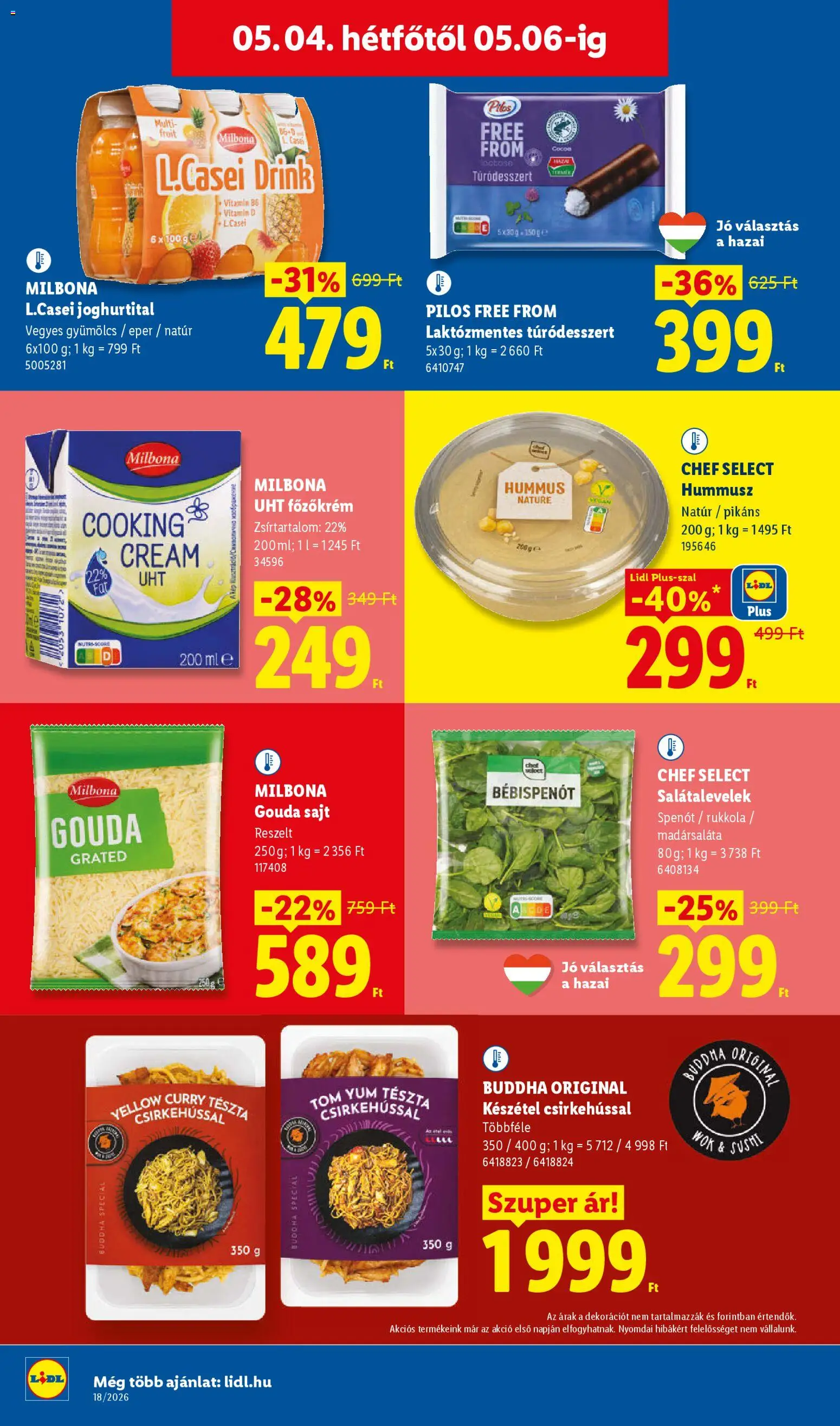 Lidl akciós ujság - amely érvényes a következő dátumtól: 30.04.2026 | Oldal: 56 | Termékek: Vitamin d, Gouda, Spenót, Készétel