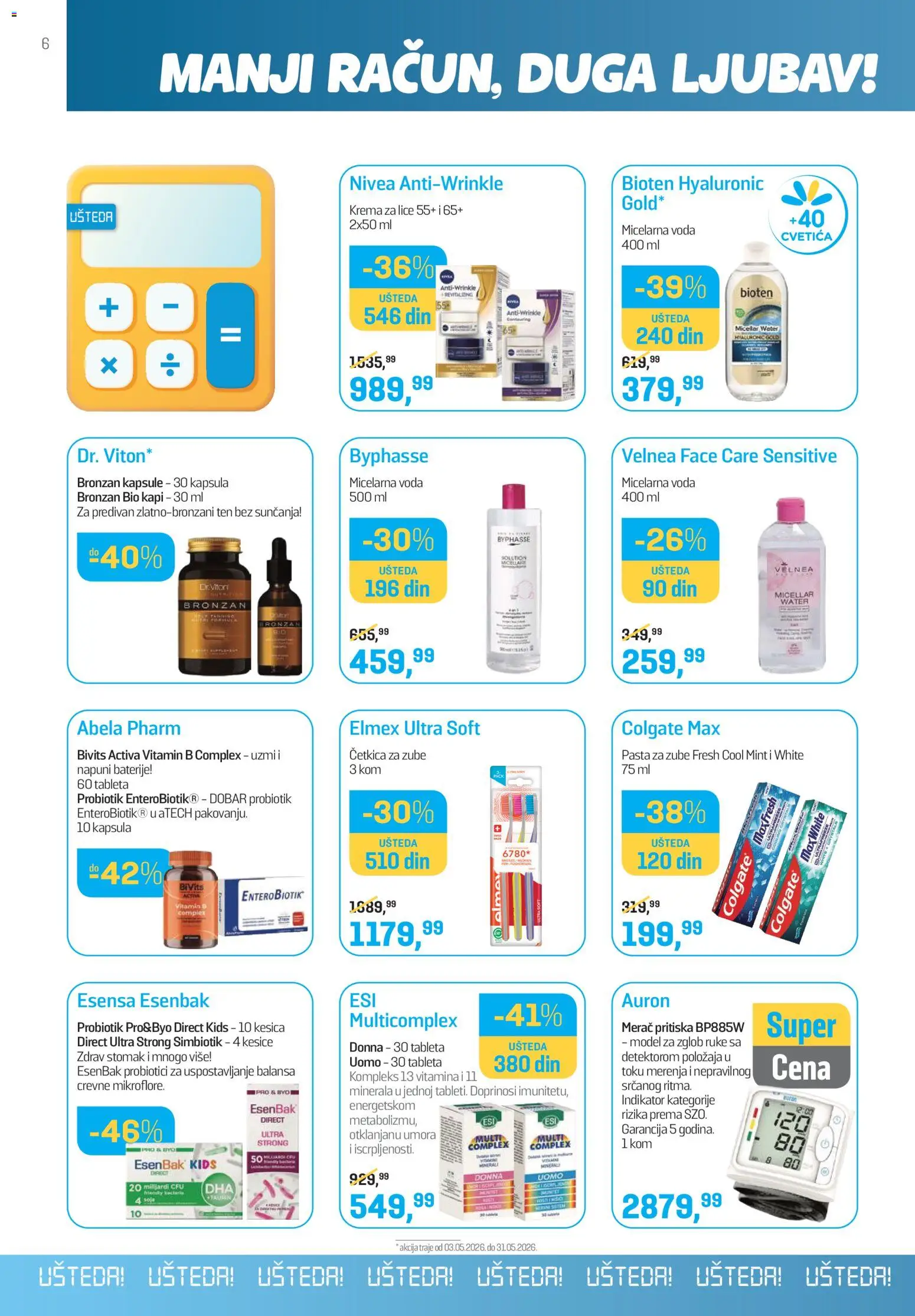 Lilly drogerie katalog - važi od 01.05.2026 | Strana: 6 | Proizvode: Nivea, Micelarna voda, Pasta za zube, Četkica za zube