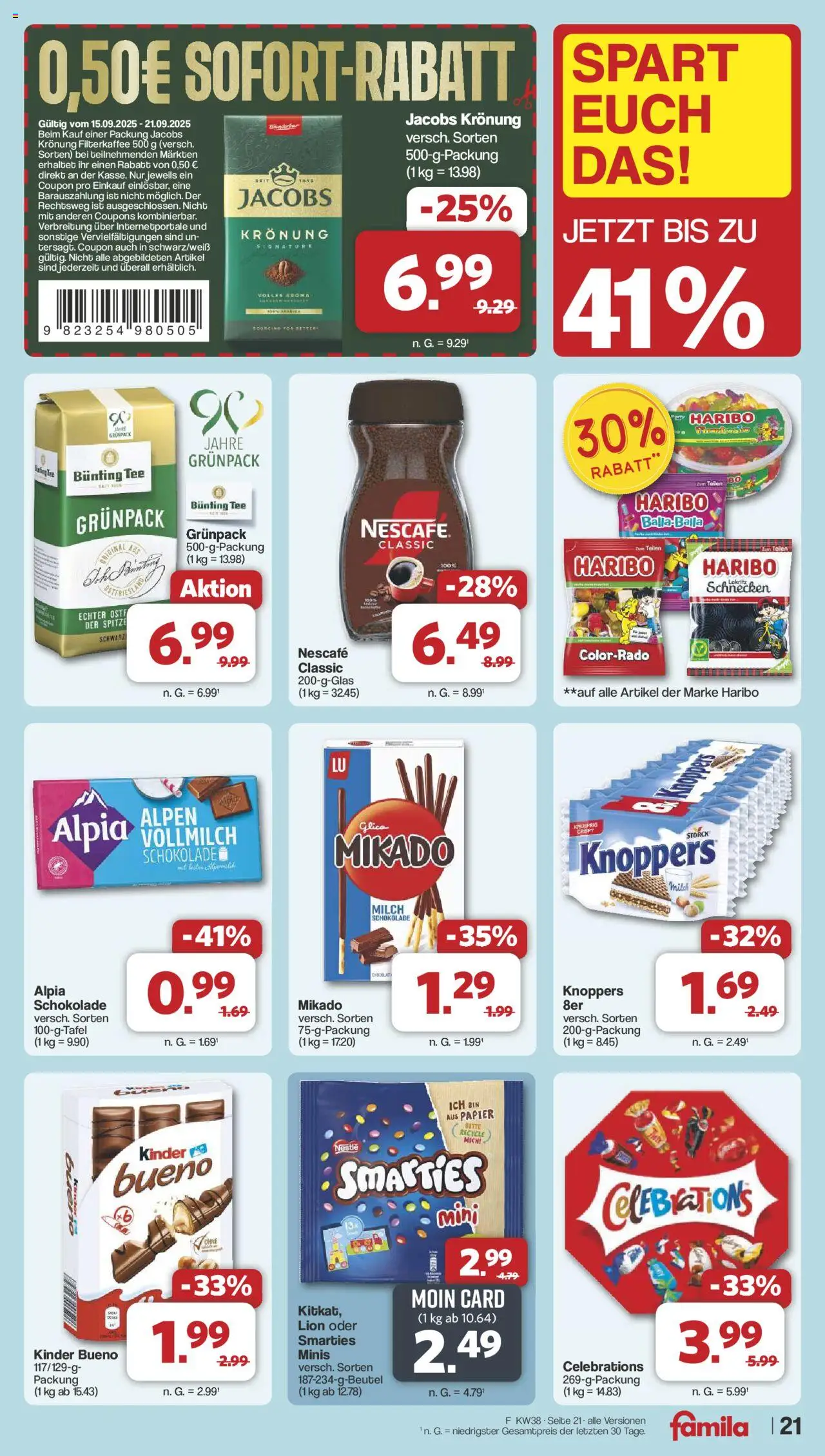 Famila Nordwest Prospekt 	 – gültig ab 15.09.2025 | Seite: 23 | Produkte: Nescafe, Milch, Smarties, Celebrations