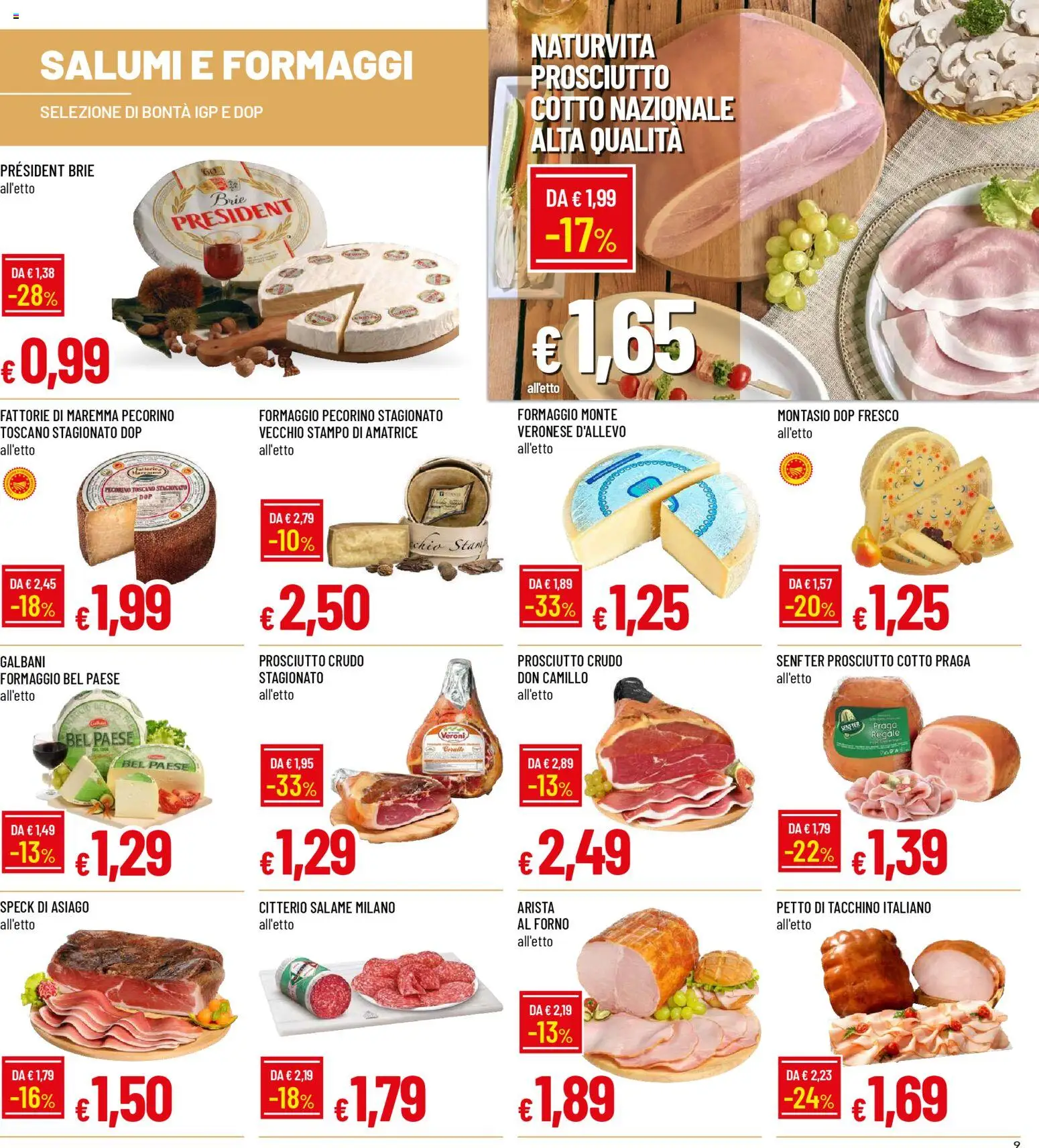 Volantino Galassia del 02.02.2026 | Pagina: 9 | Prodotti: Prosciutto Cotto, Tacchino, Formaggio, Forno