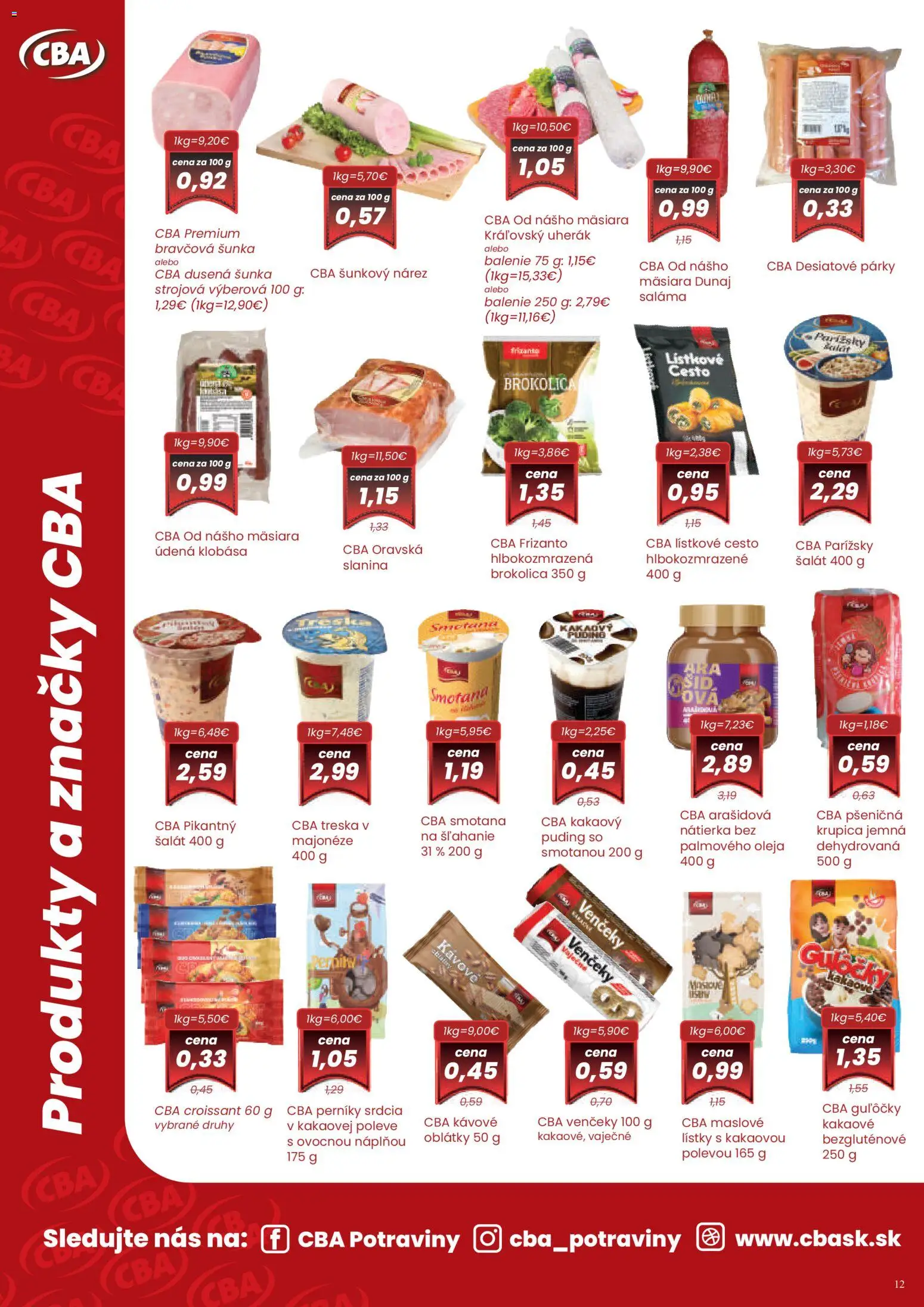 Nové Nitrazdroj akcie – leták je platný od 06.11.2025 | Strana: 12 | Produkty: Slanina, Smotana, Párky, Treska