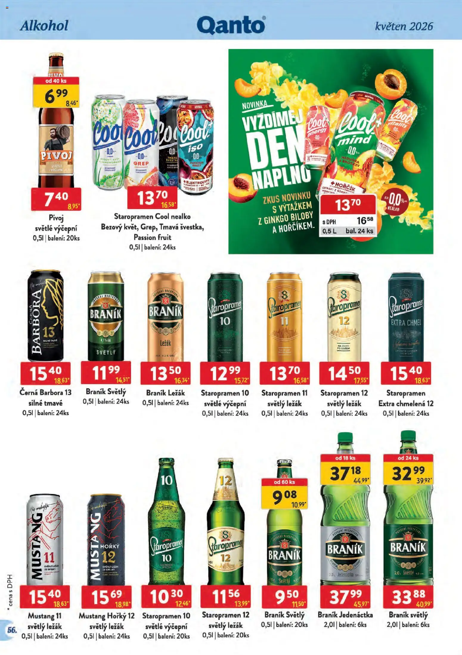 Astur & Qanto leták - Velkoobchod 05/2026 od 01.05.2026 | Strana: 56 | Produkty: Staropramen 10, Staropramen 12, Vitamíny, Braník