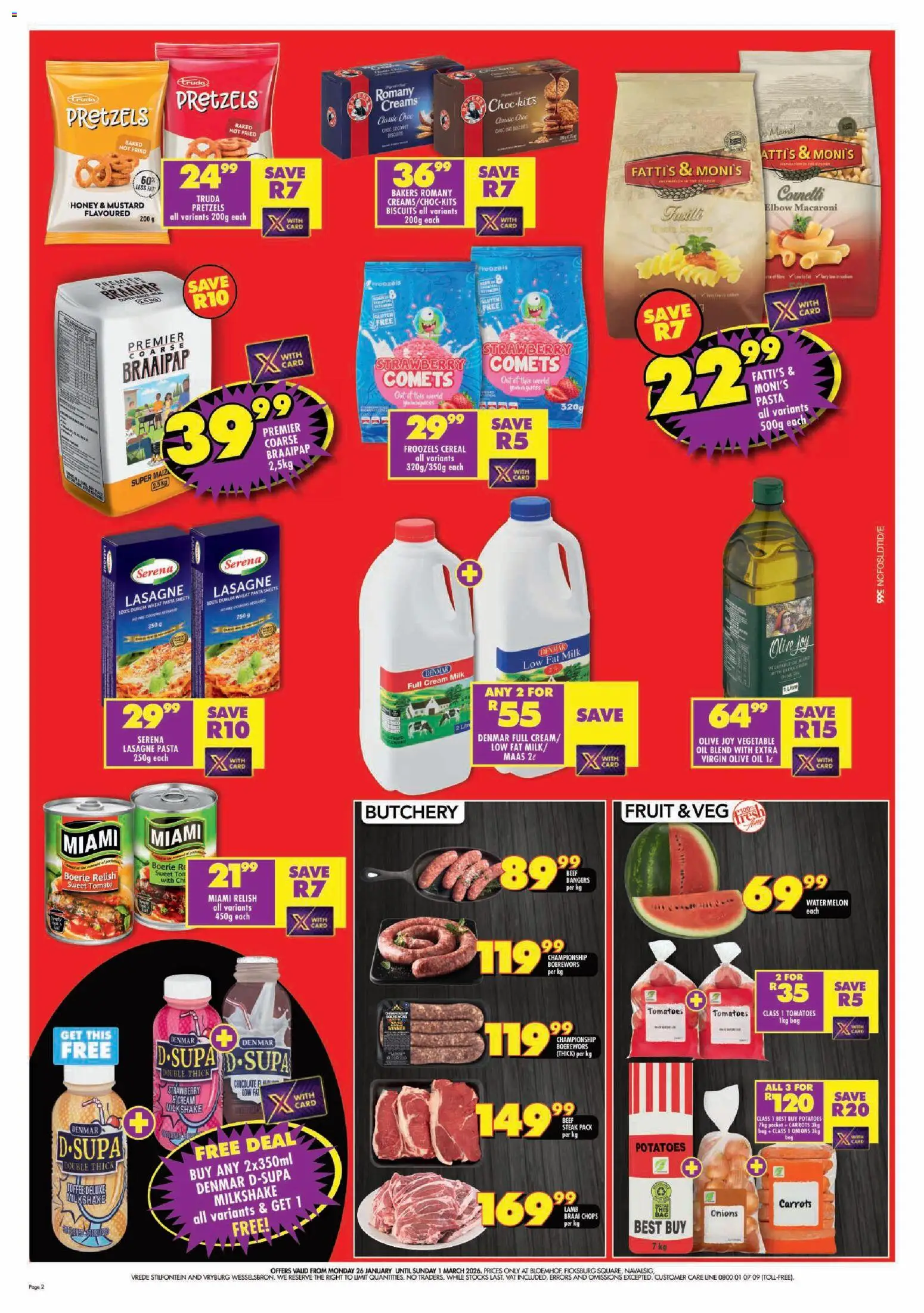 New Shoprite catalogue – valid from 26.01.2026 | Page: 2 | Products: Bag, Tomatoes, Cream, Fruit