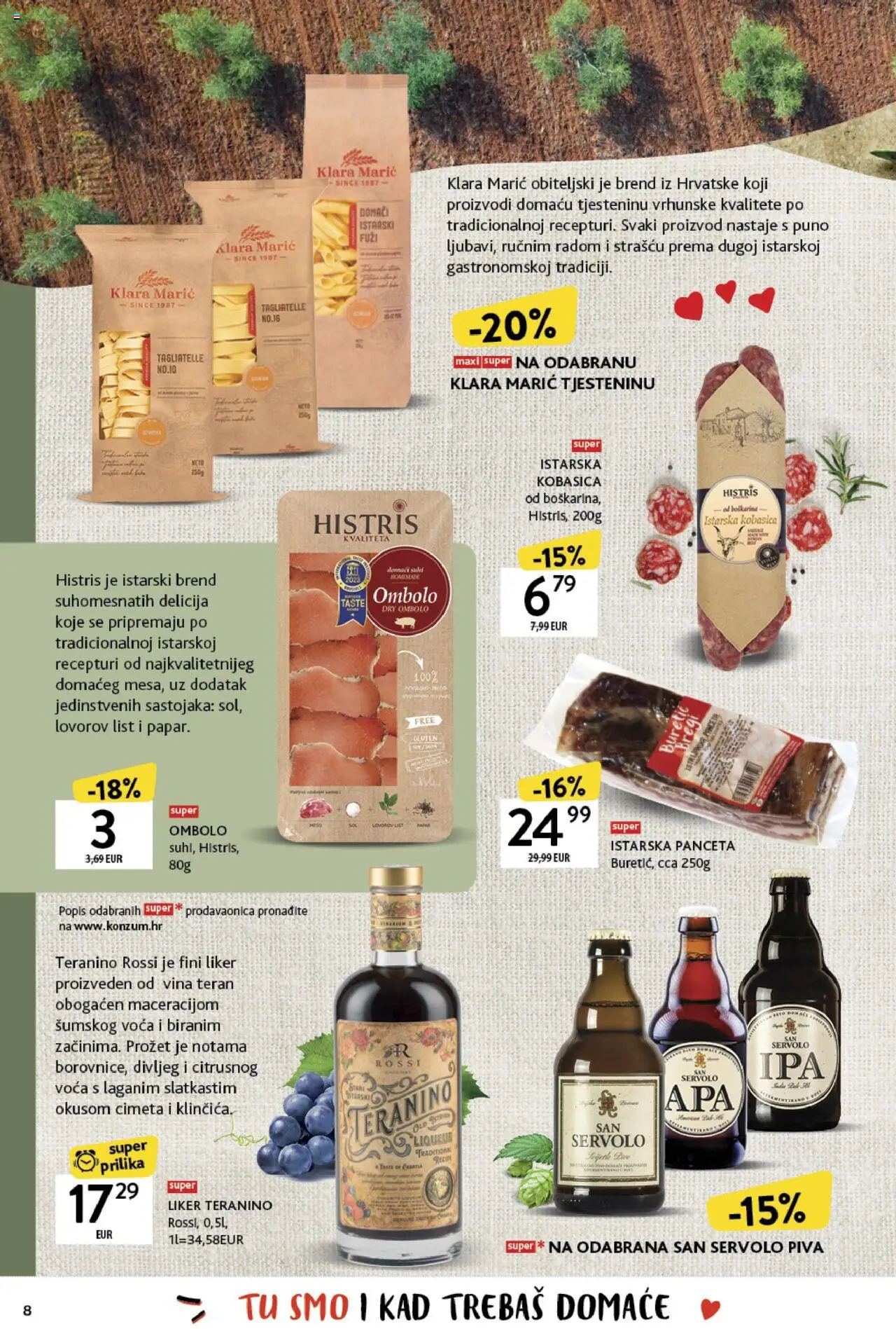 Konzum katalog | vrijedi od 19.05.2025 | Stranica: 8 | Proizvodi: Tjestenina, Liker, Kobasica, Pasta
