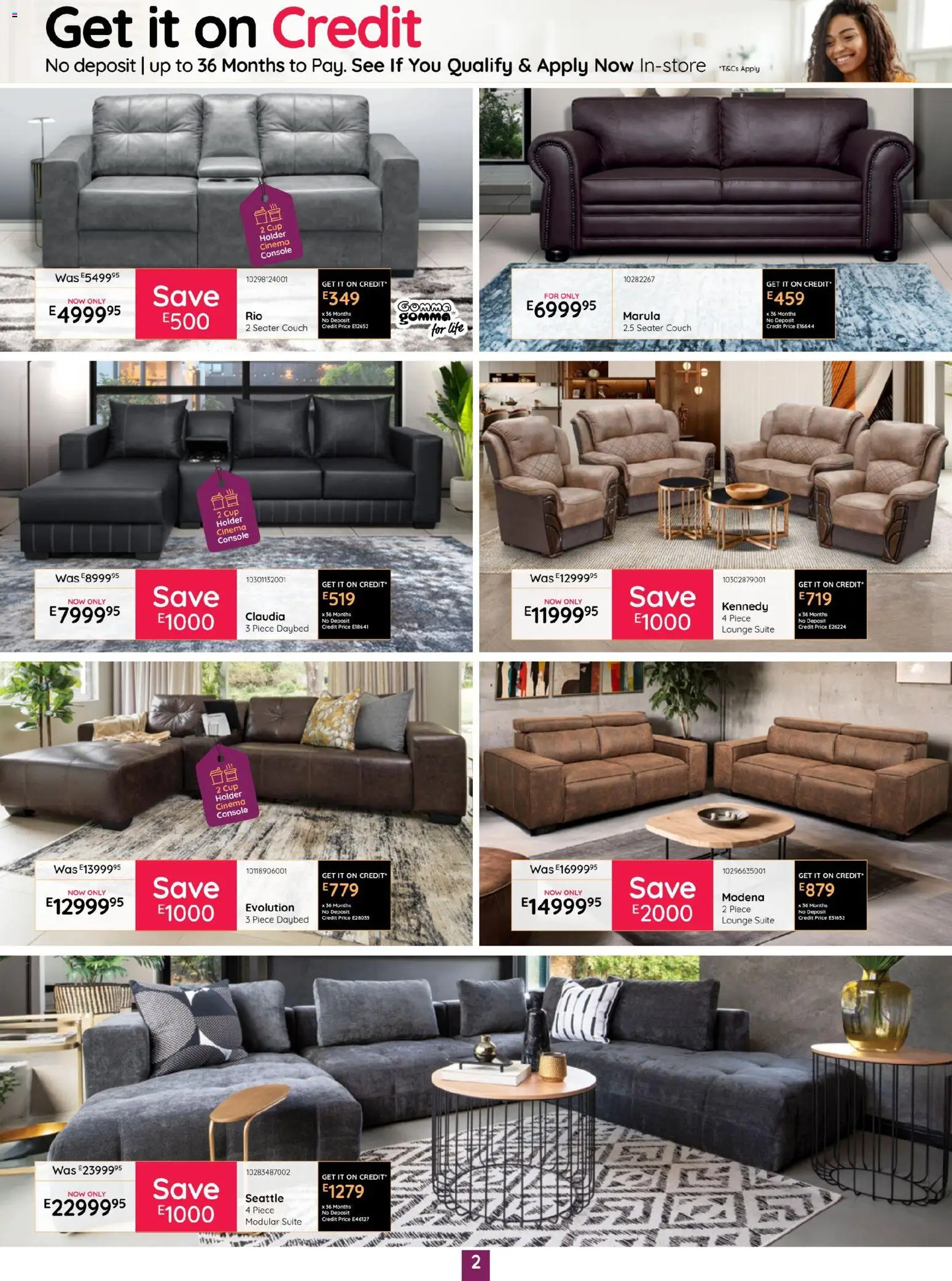 New Bradlows Eswatini Catalogue catalogue – valid from 19.03.2026 | Page: 2 | Products: Seater, Couch, Lounge suite