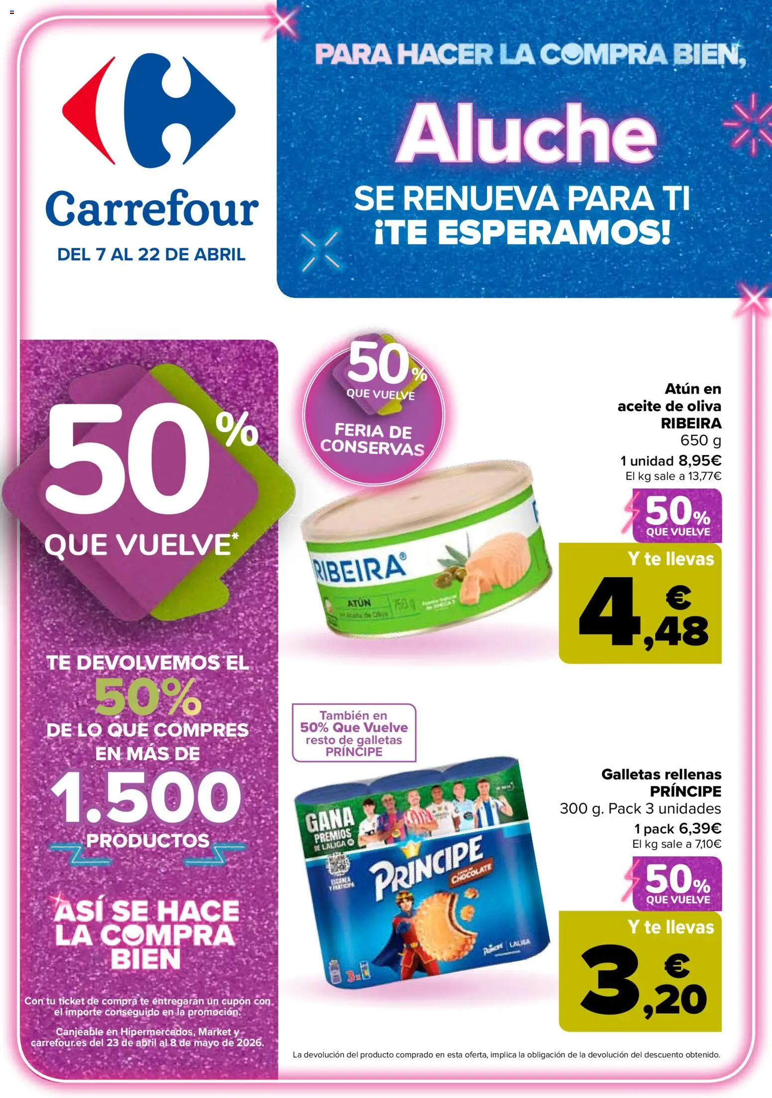 Carrefour folleto │ válido desde el 07.04.2026 | Página: 1 | Productos: Chocolate, Té, Galletas, Galletas rellenas