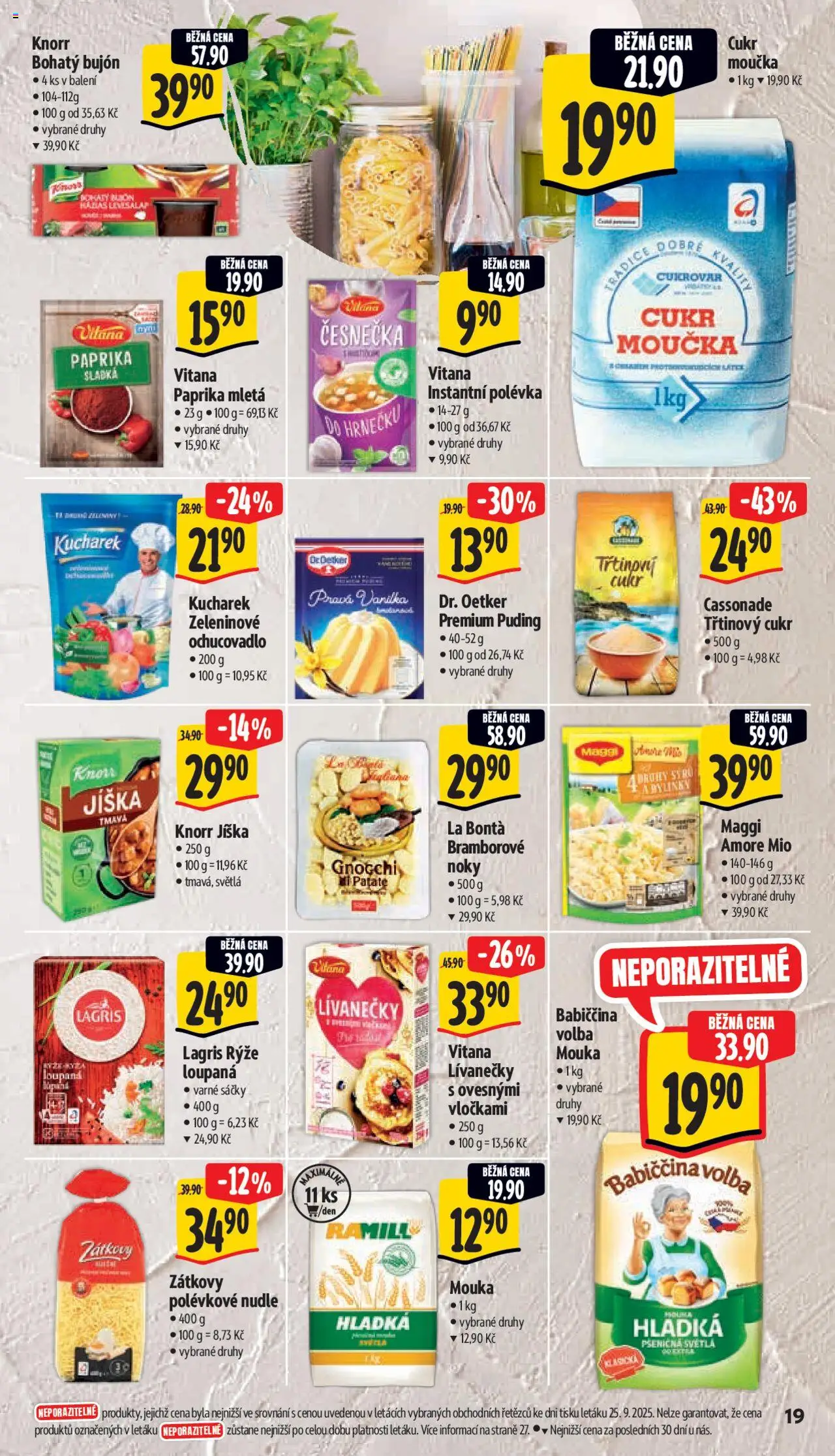 Albert leták - Supermarket od 01.10.2025 | Strana: 27 | Produkty: Třtinový cukr, Knorr, Cukr, Mouka