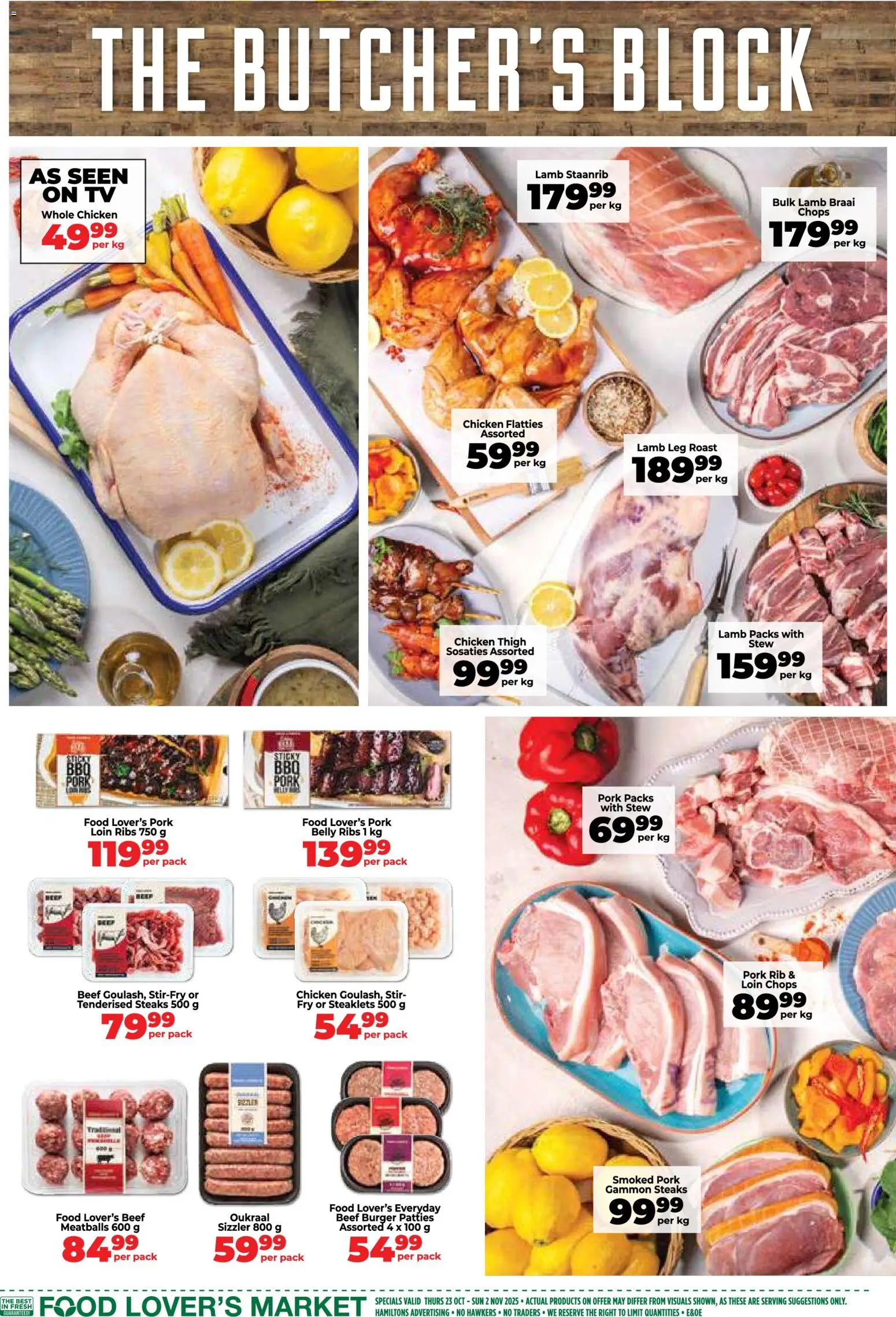 New Food Lover's Market catalogue – valid from 23.10.2025 | Page: 6 | Products: Ribs, Chicken, Pork, Beef