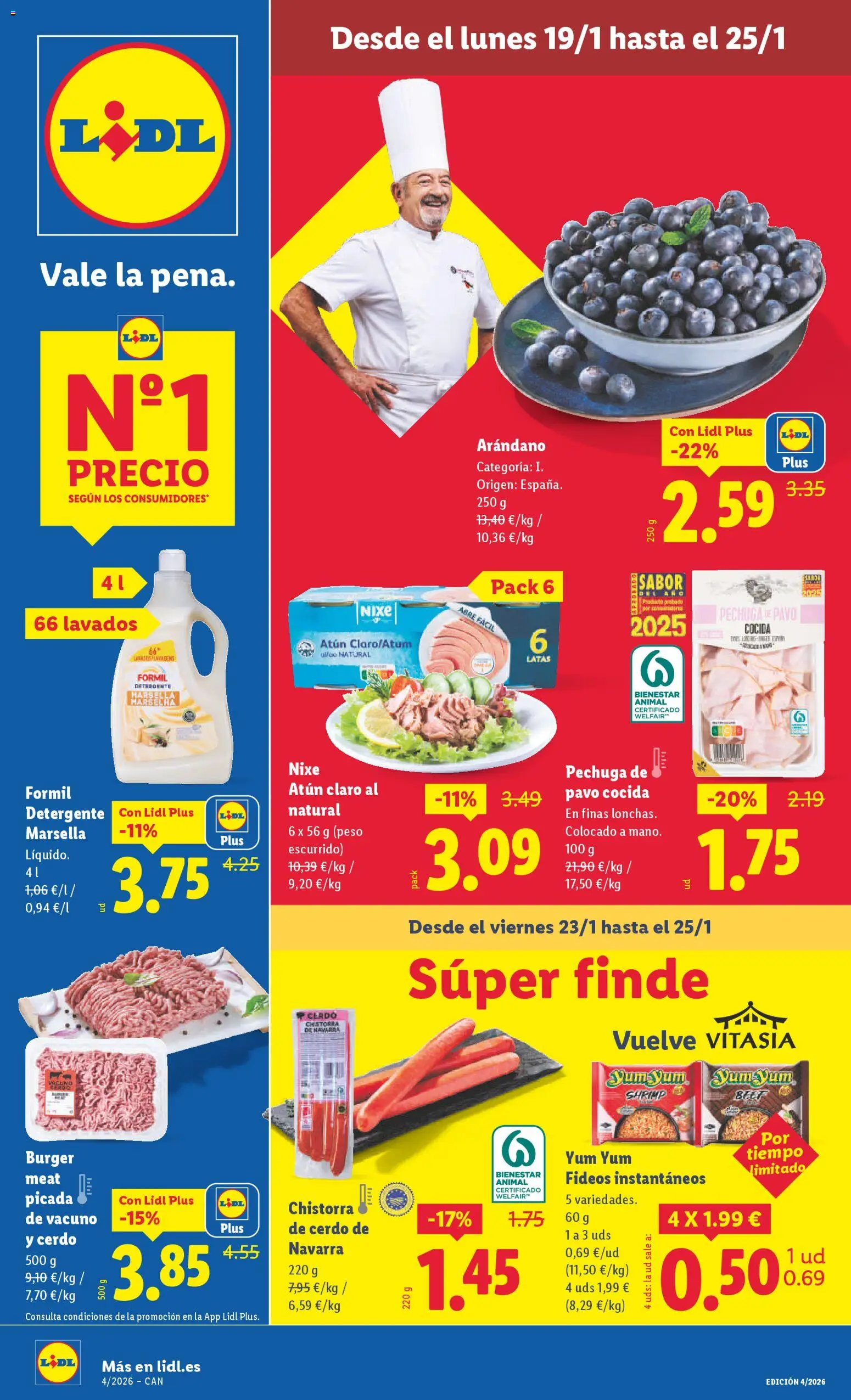 Lidl - Canarias │ válido desde el 19.01.2026 | Página: 1 | Productos: Cerdo, Fideos, Peso, Atún claro