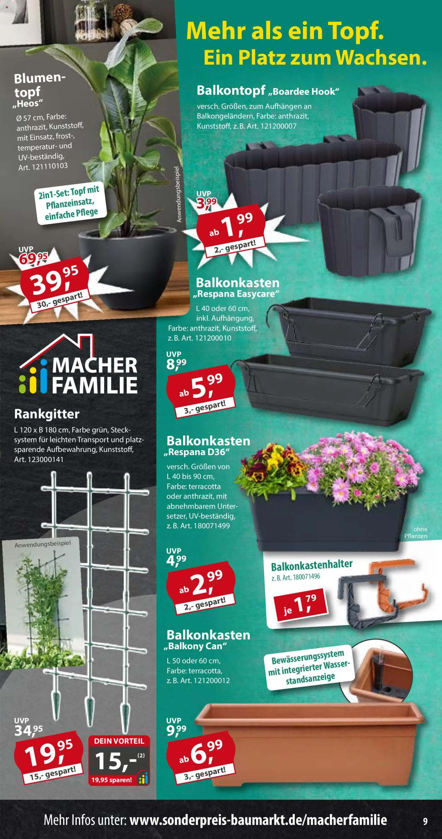 Sonderpreis Baumarkt Prospekt 	 – gültig ab 11.04.2026 | Seite: 9 | Produkte: Blumen, Wasser