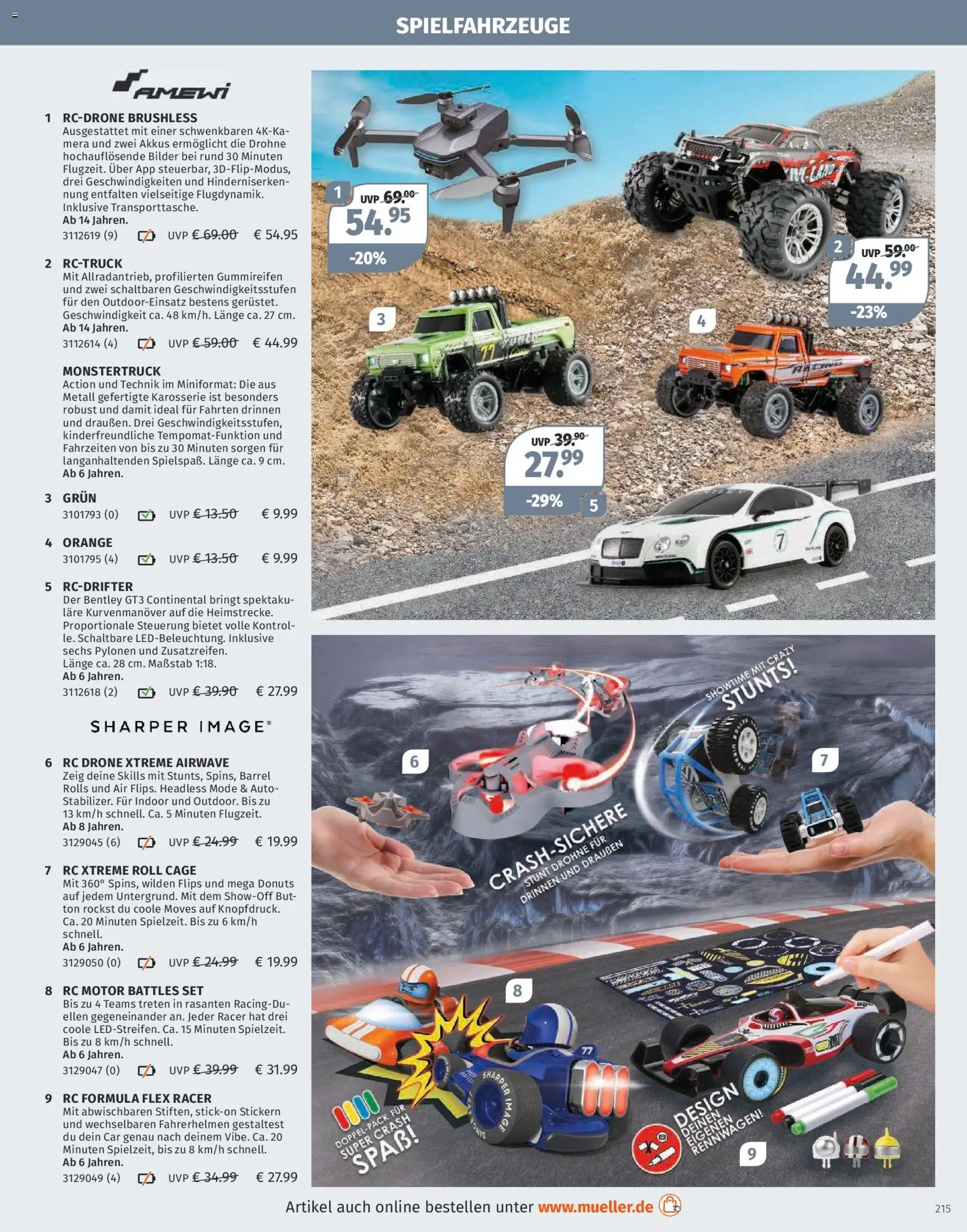 Müller Spielwarenkatalog – gültig ab 27.10.2025 | Seite: 215 | Produkte: Donuts, Monster, Bilder, Drohne