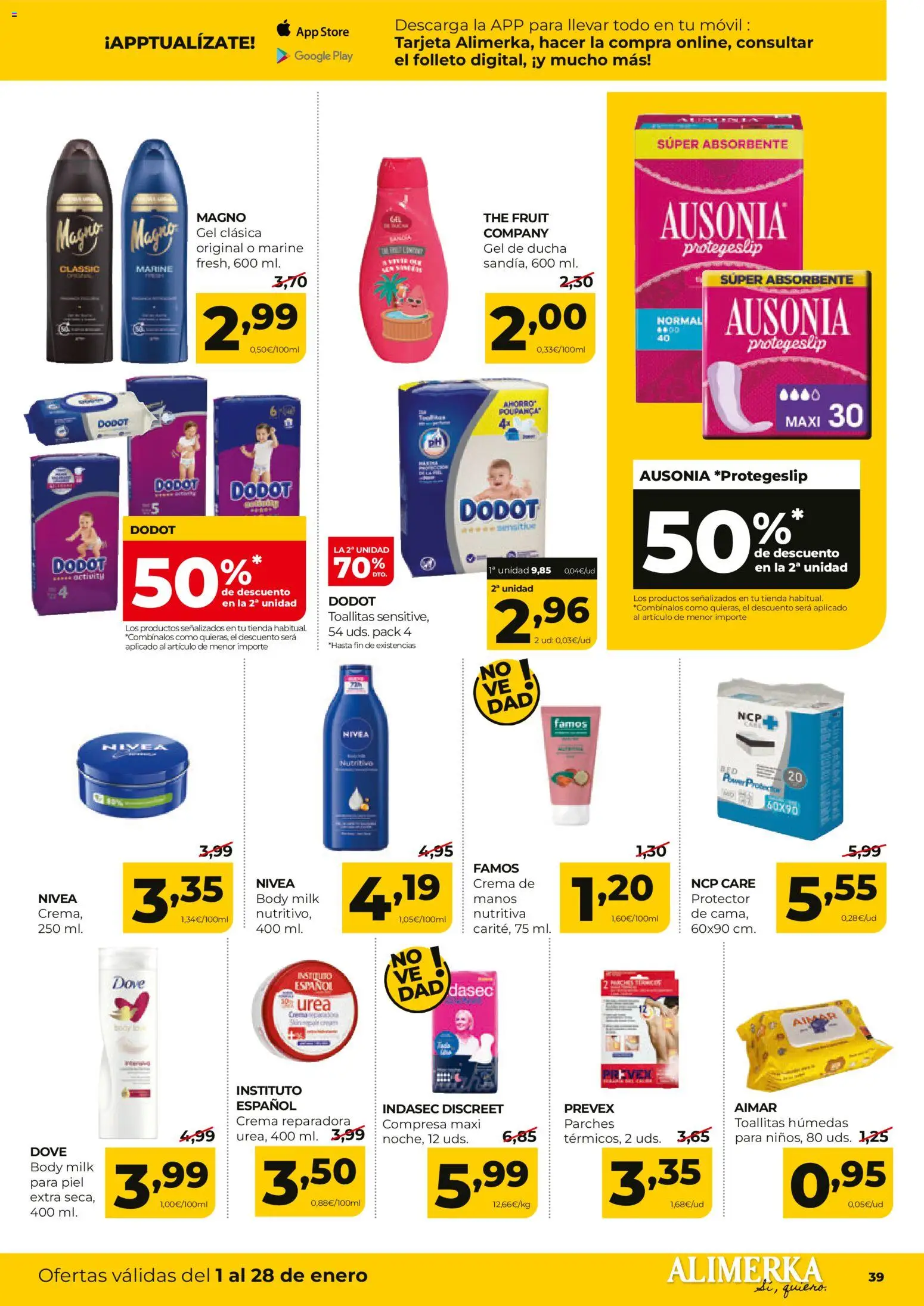 Alimerka folleto Castilla y León │ válido desde el 01.01.2026 | Página: 39 | Productos: Gel de ducha, Crema, Body, Ducha