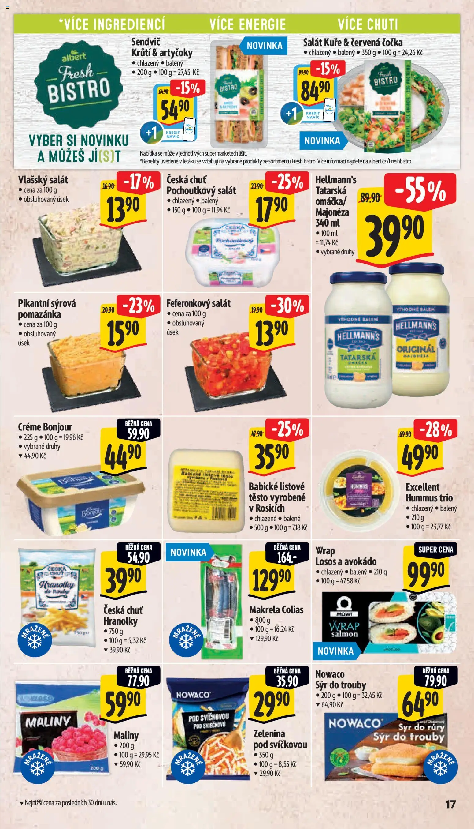 Albert leták - Supermarket od 15.04.2026 | Strana: 25 | Produkty: Losos, Hellmann's, Pomazánka, Těsto
