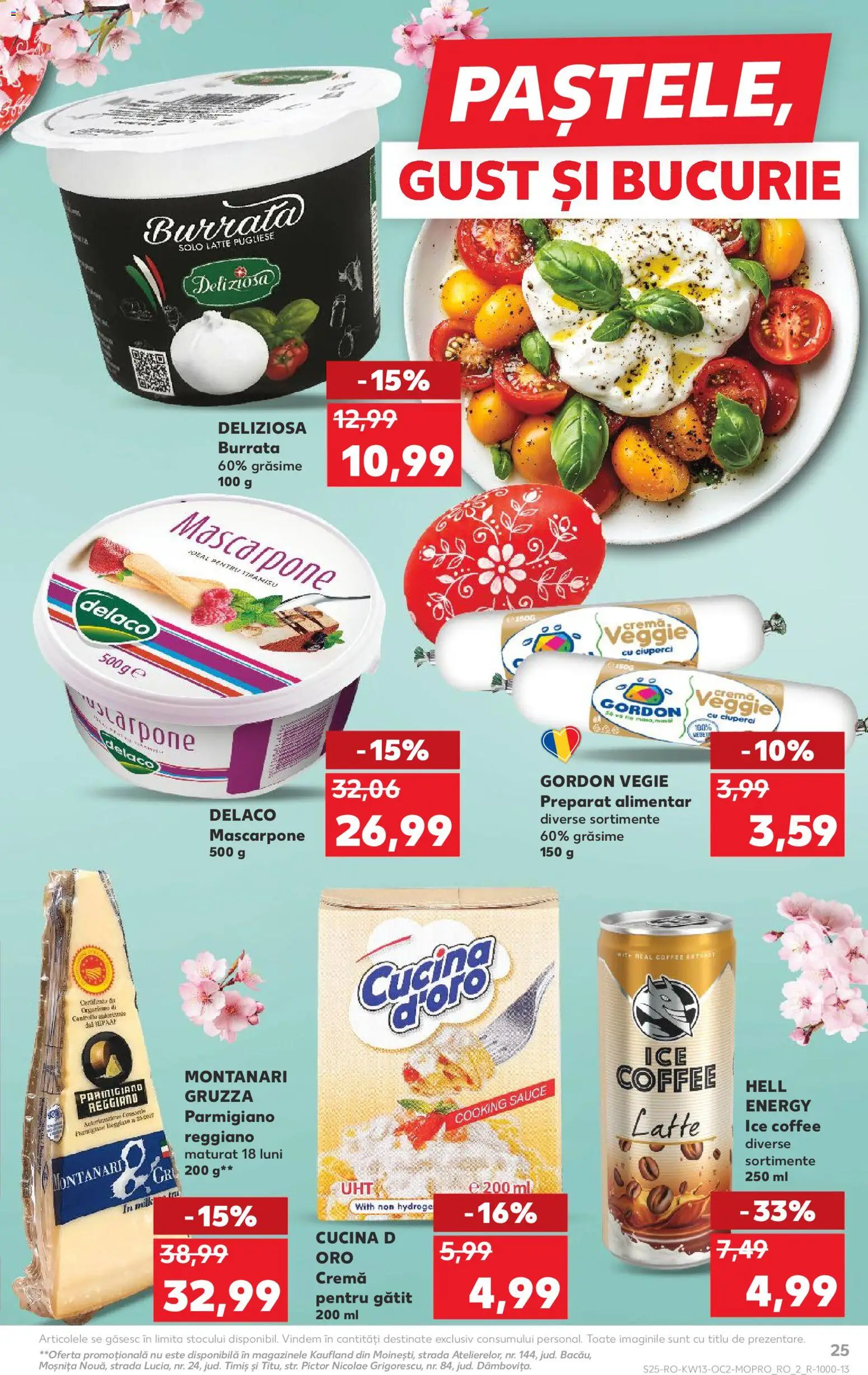Kaufland RO akciós ujság - amely érvényes a következő dátumtól: 25.03.2026 | Oldal: 25 | Termékek: Tiramisu, Mascarpone, Burrata