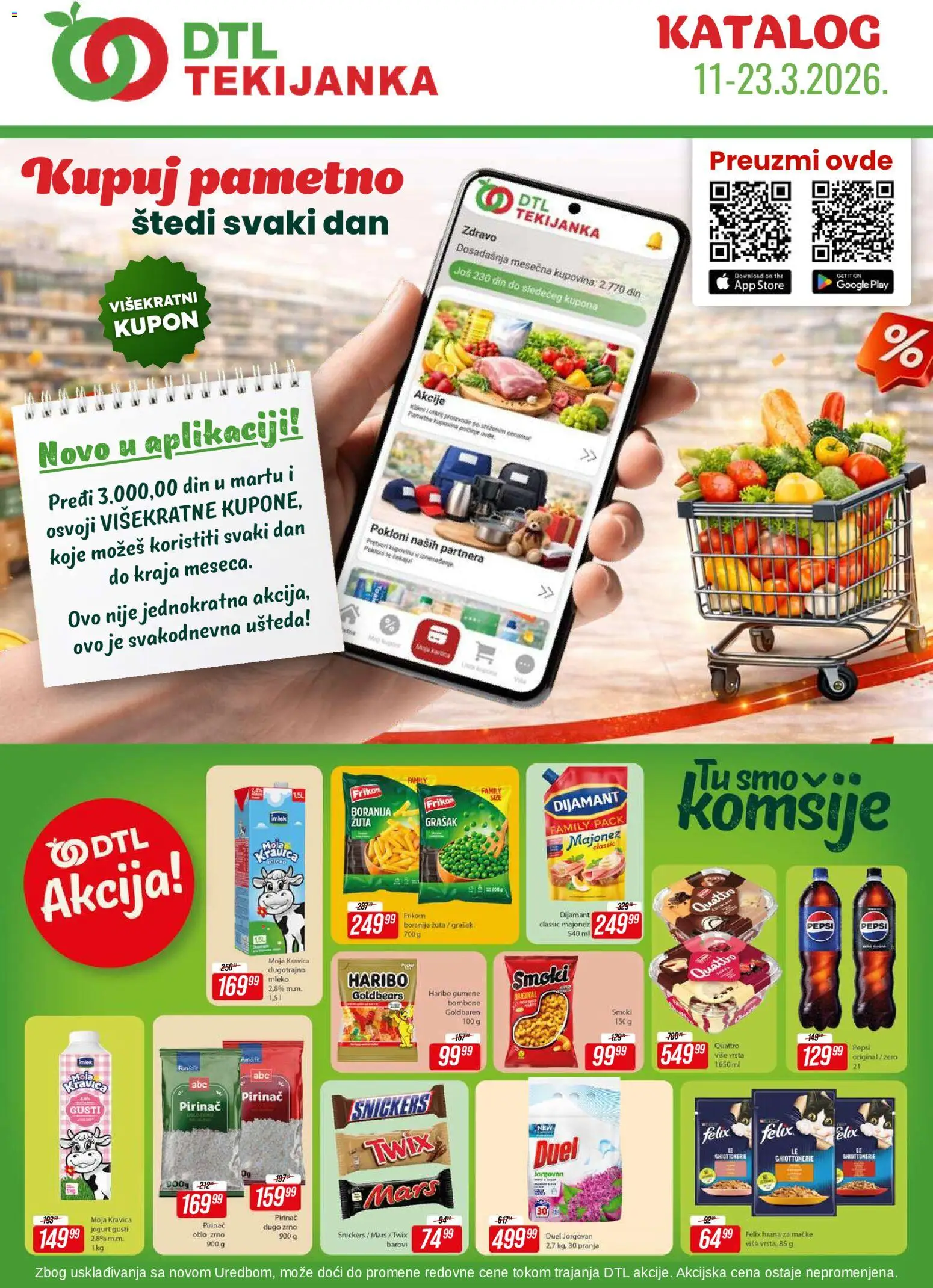 Tekijanka katalog - važi od 11.03.2026 | Strana: 1 | Proizvode: Boranija, Twix, Haribo, Gumene bombone