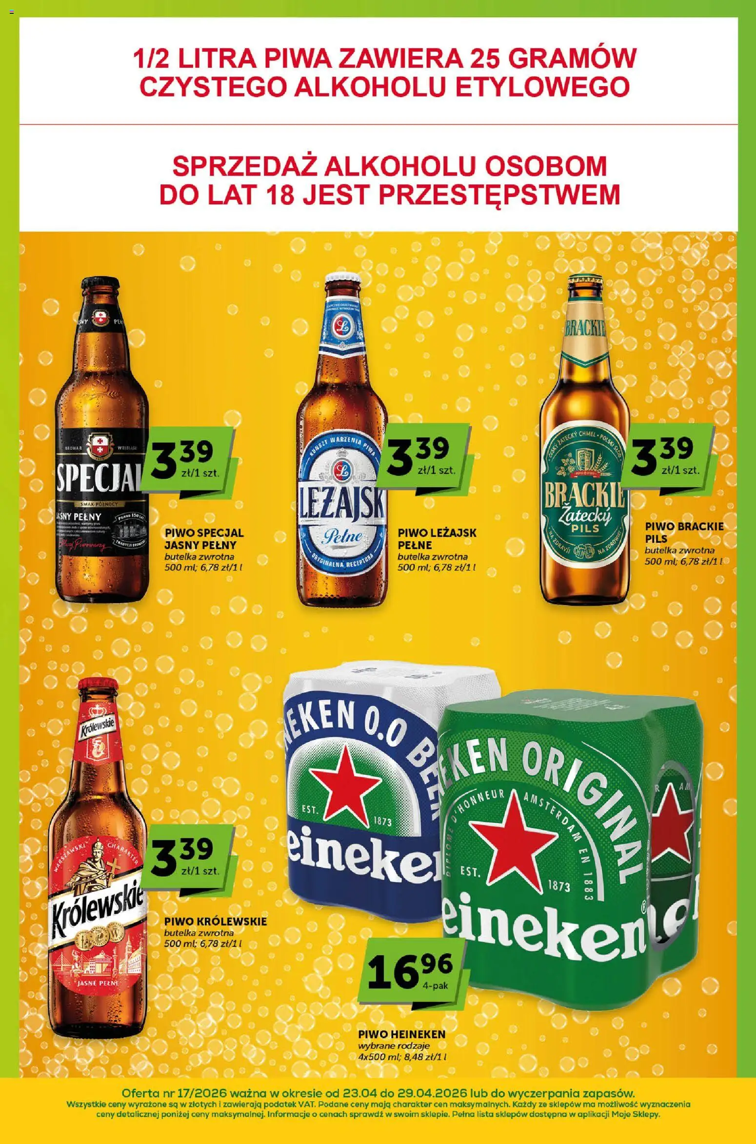 ABC gazetka - Sprawdź, co więcej od 23.04.2026 | Strona: 8 | Produkty: Piwo, Heineken