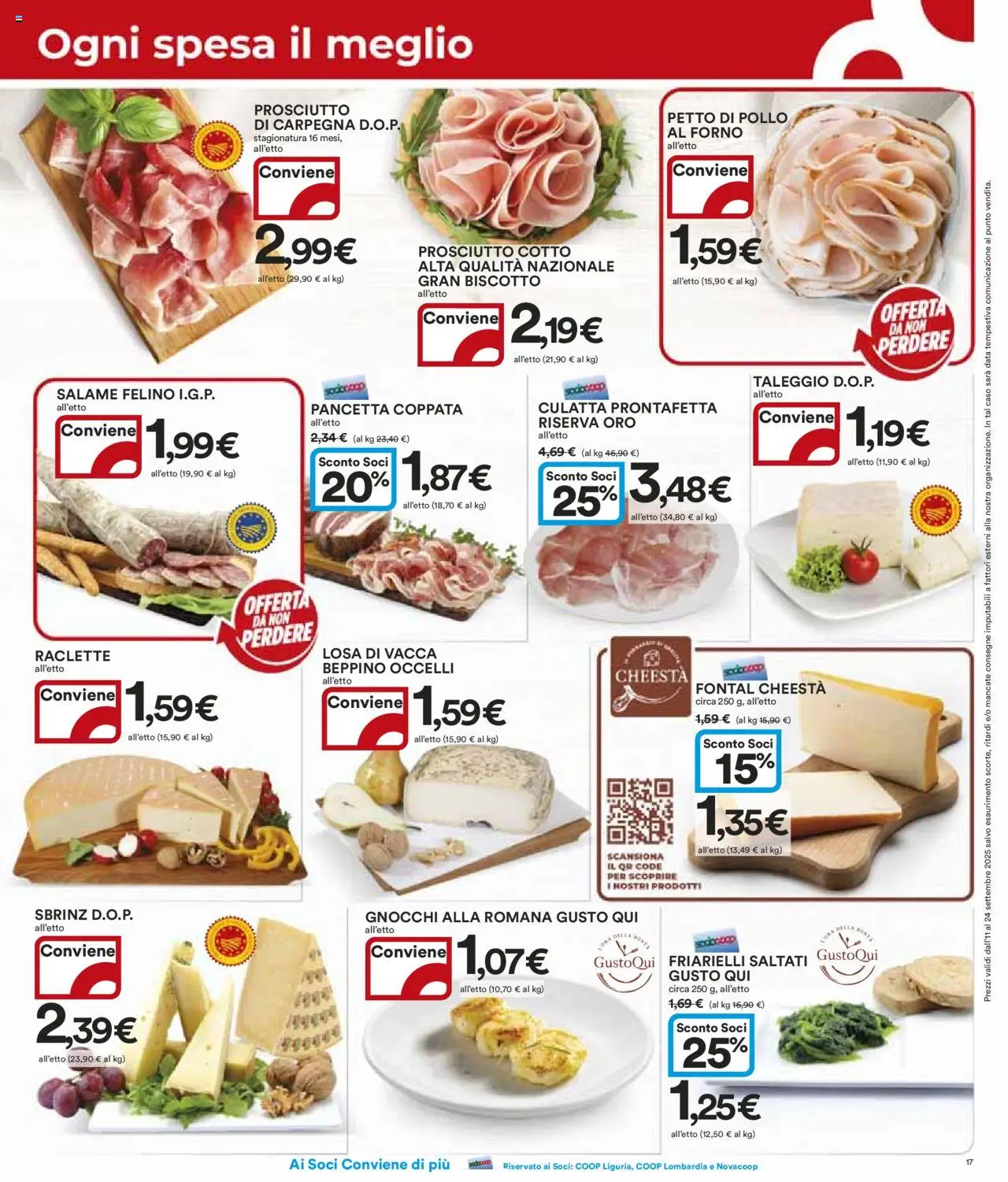 Volantino Ipercoop del 11.09.2025 | Pagina: 17 | Prodotti: Petto di Pollo, Prosciutto Cotto, Pollo, Pancetta