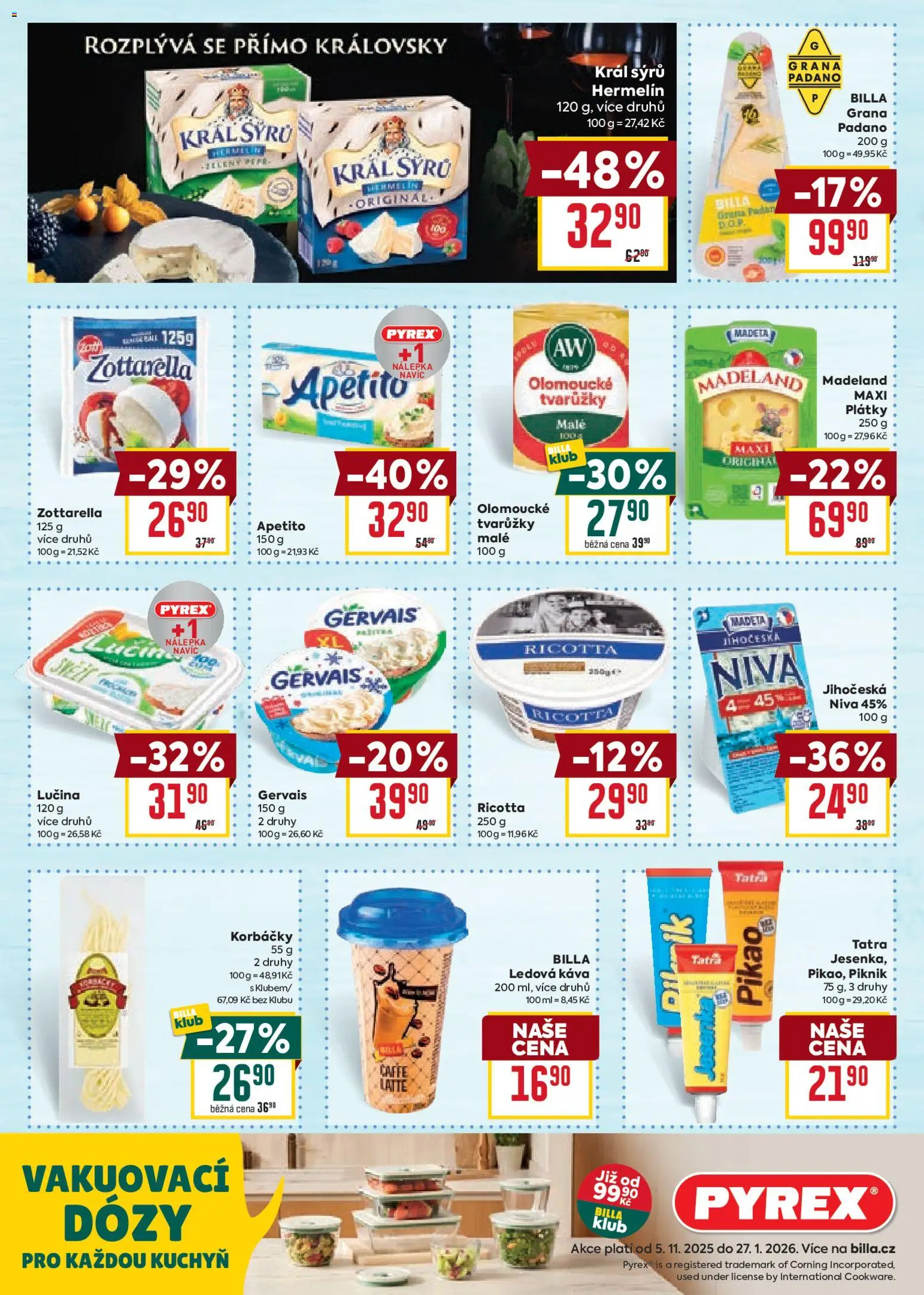 Billa Velký leták od 05.11.2025 | Strana: 18 | Produkty: Ledová káva, Hermelín, Gervais, Niva