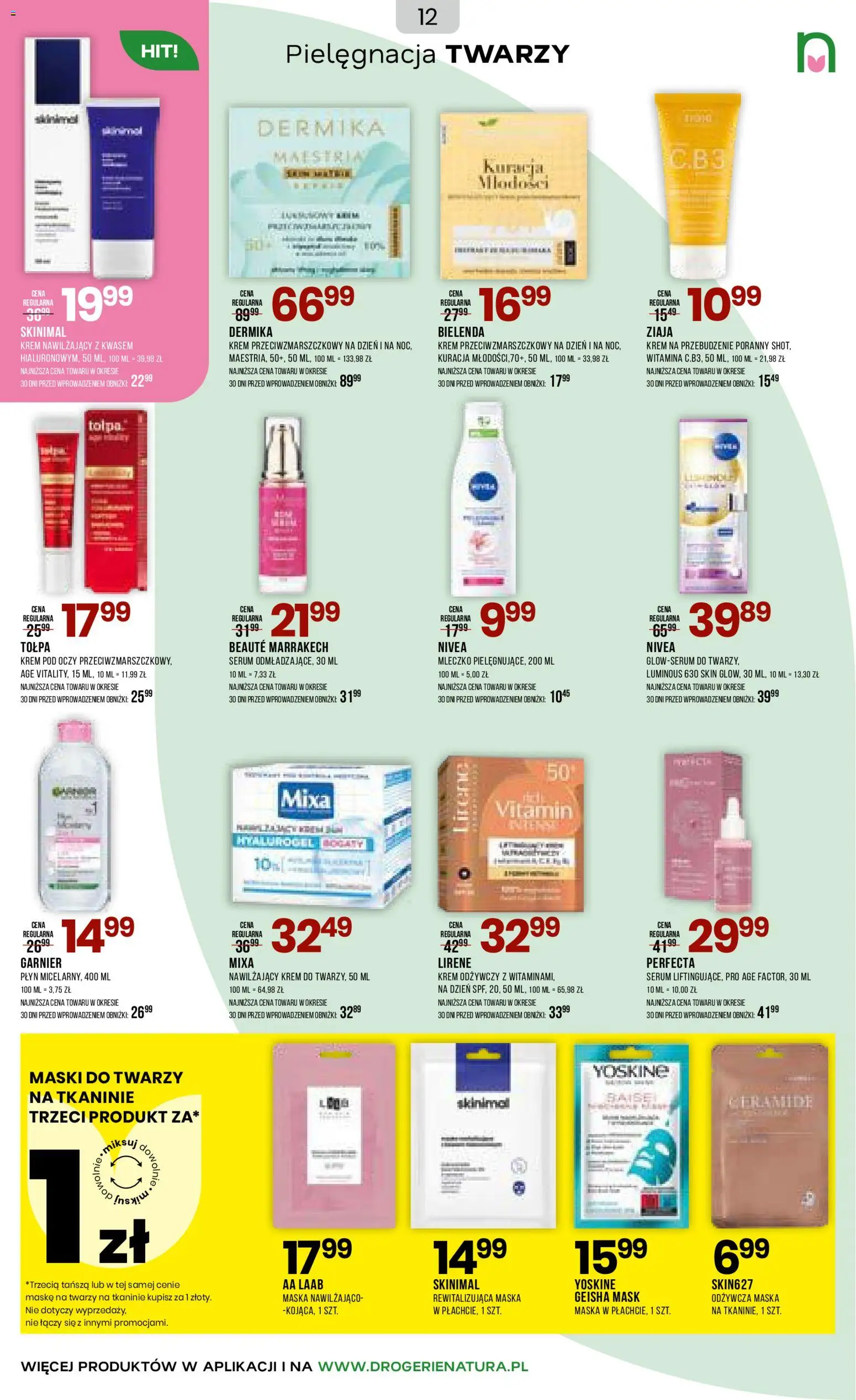 Drogerie Natura gazetka od 17.04.2026 | Strona: 12 | Produkty: Maska, Krem