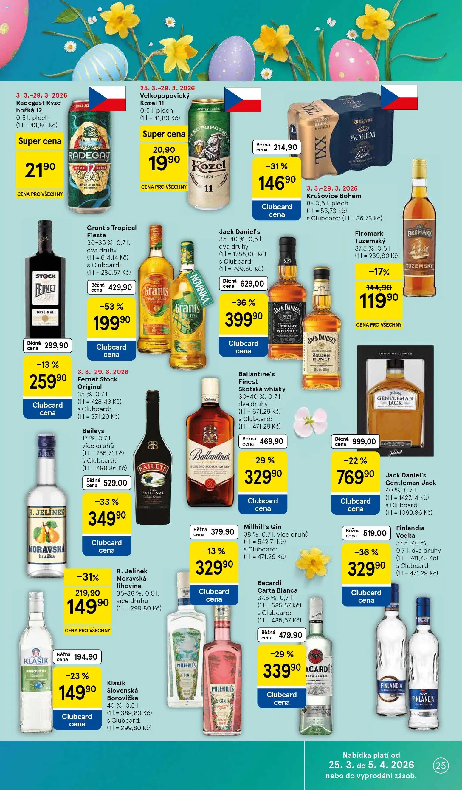 Tesco leták - Hypermarket od 25.03.2026 | Strana: 25 | Produkty: Whiskey, Whisky, Gin Millhill's, Ballantine's