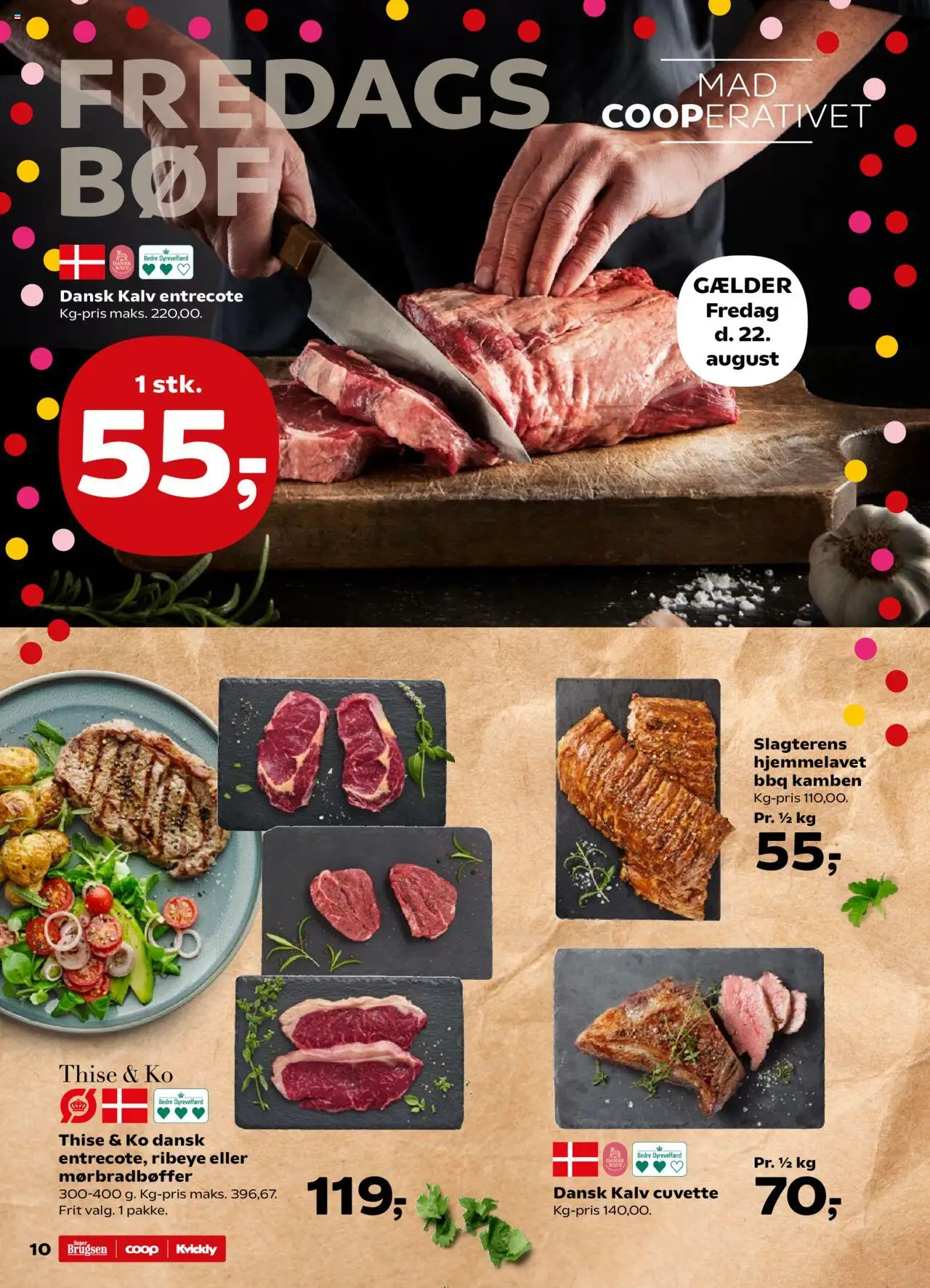 Super Brugsen Tilbudsavis gyldig fra 22.08.2025 | Side: 10 | Produkter: Entrecote