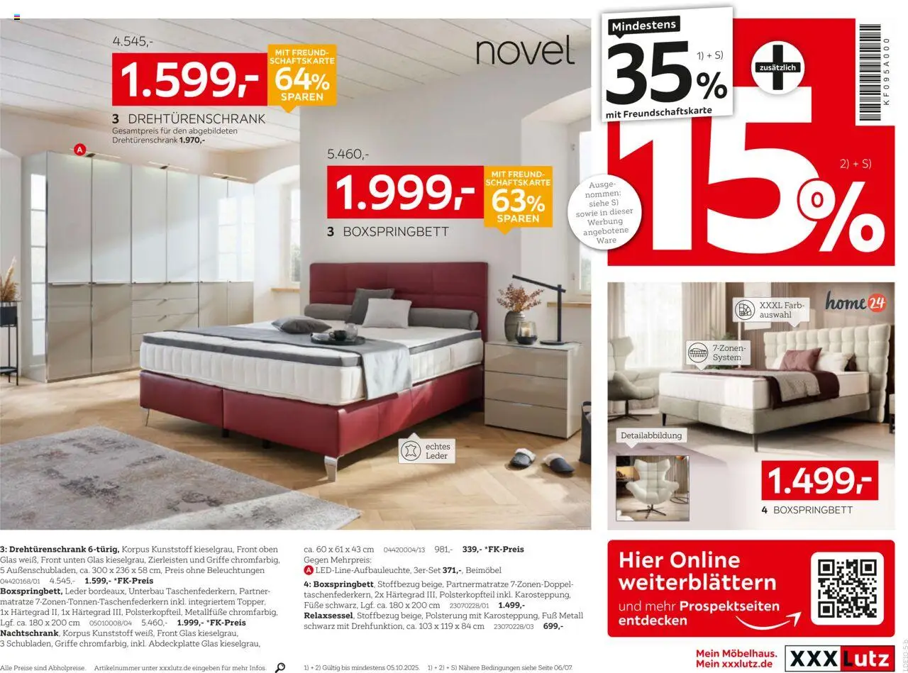 XXXL Lutz Deutschlands Nr. 1 beim Preis! – gültig ab 22.09.2025 | Seite: 13 | Produkte: Matratze, Drehtürenschrank, Boxspringbett